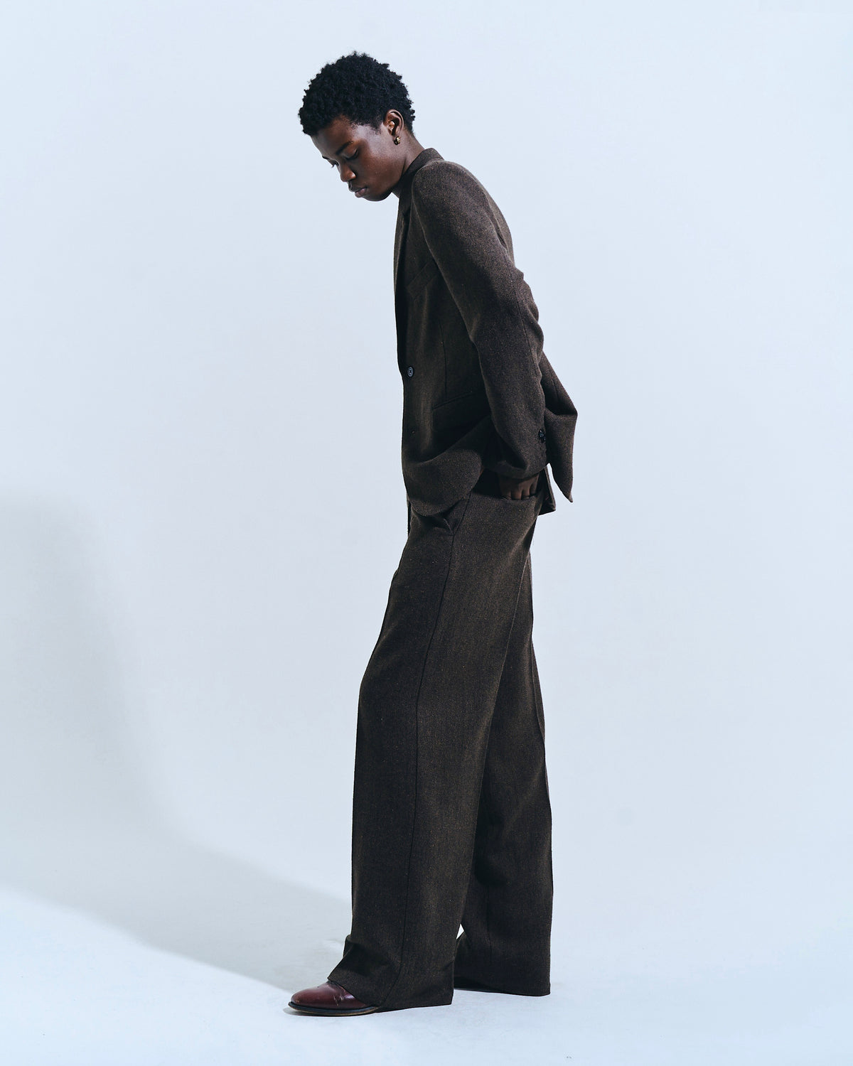 SEMI WIDE TWEED SLACKS