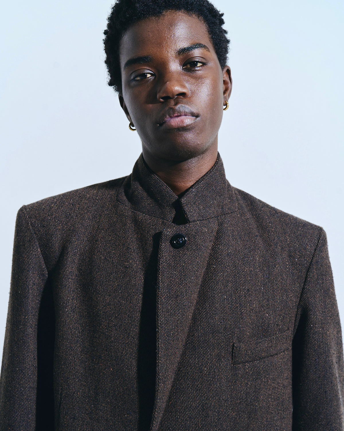 SINGLE BREASTED TWEED TAILORED JACKET
