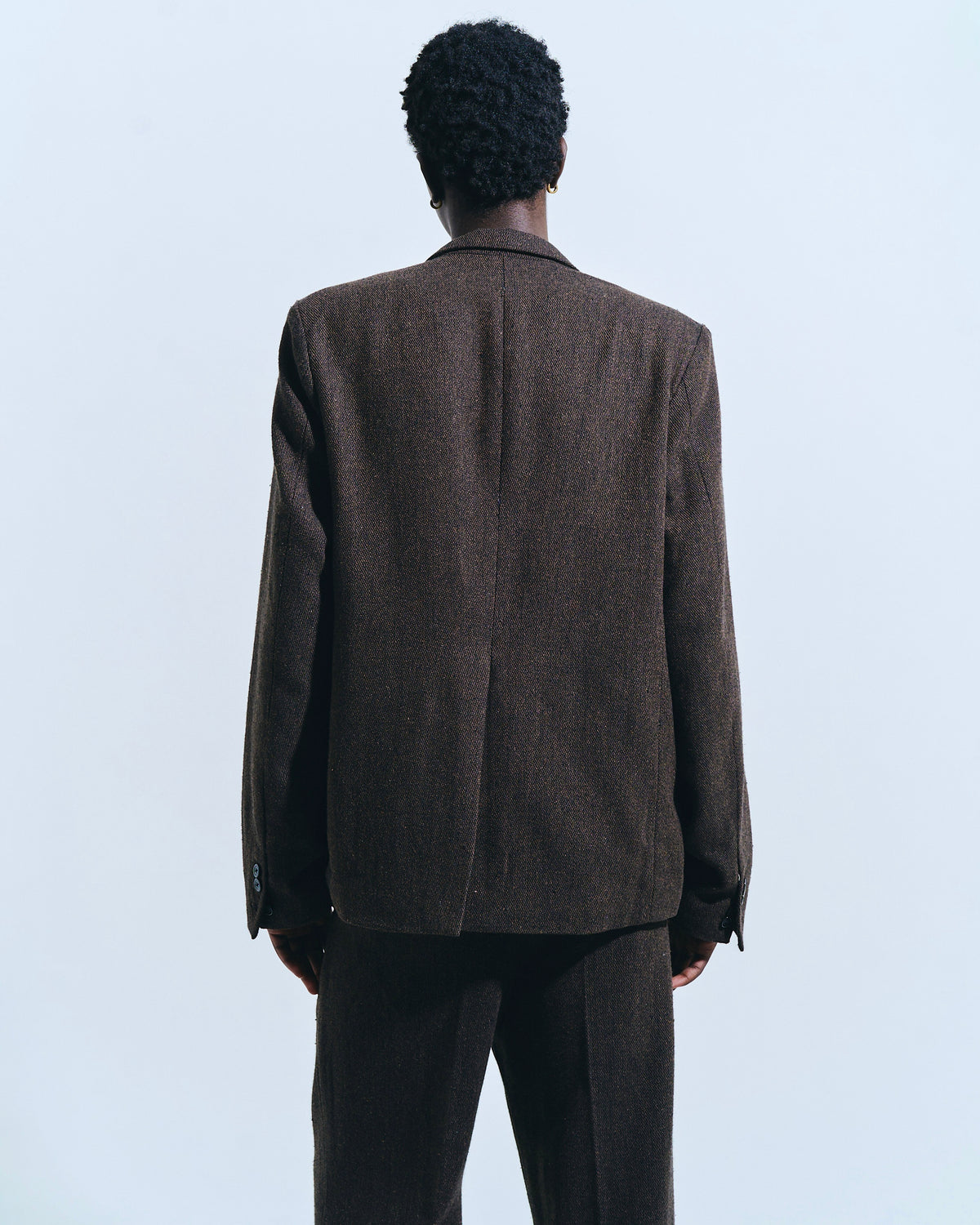 SINGLE BREASTED TWEED TAILORED JACKET