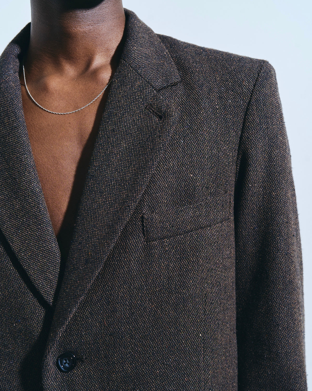 SINGLE BREASTED TWEED TAILORED JACKET