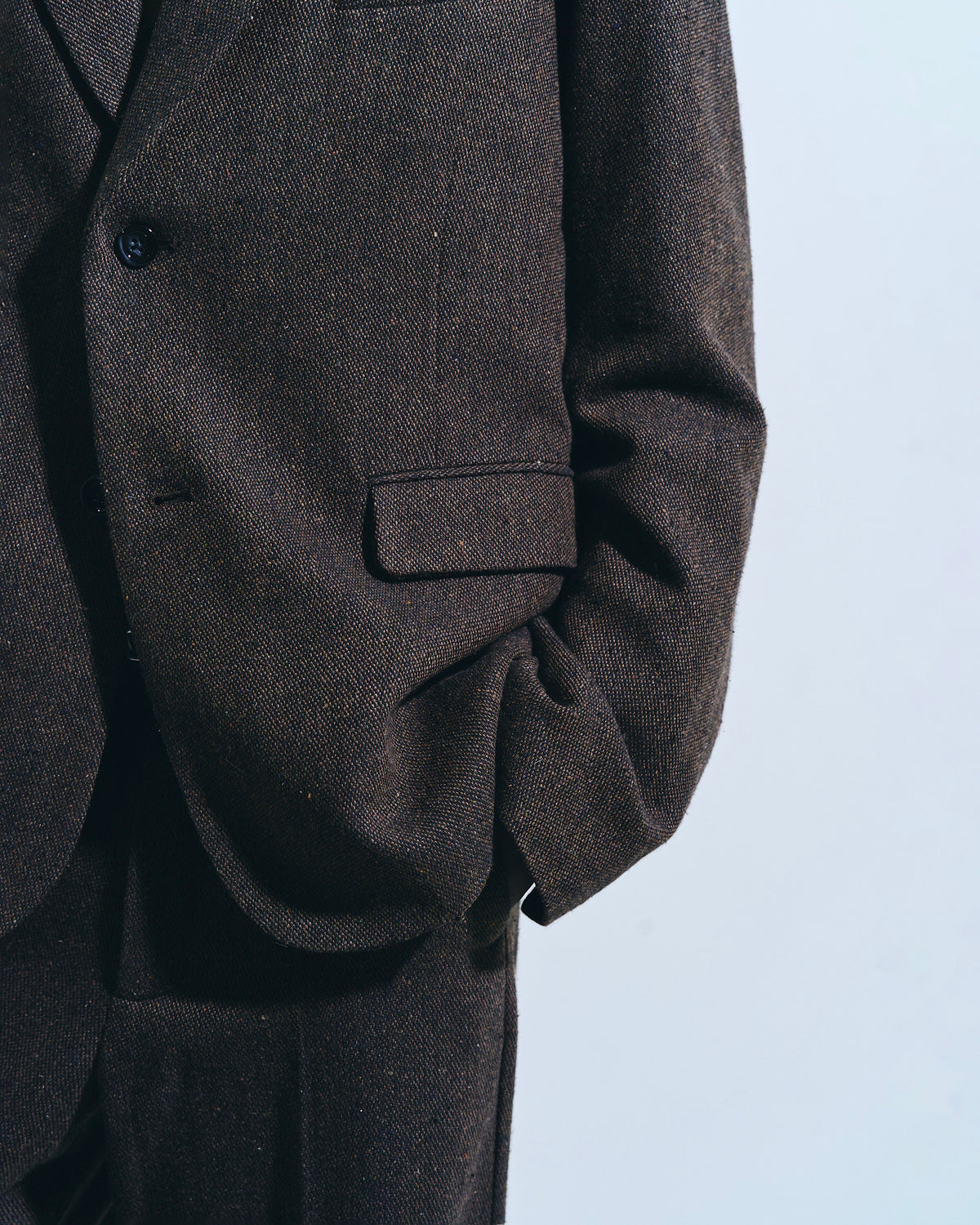 SINGLE BREASTED TWEED TAILORED JACKET