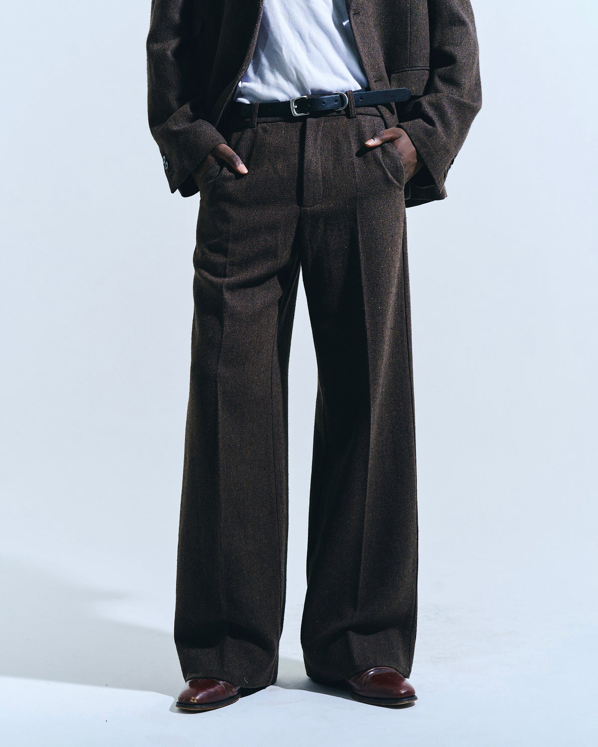 SEMI WIDE TWEED SLACKS