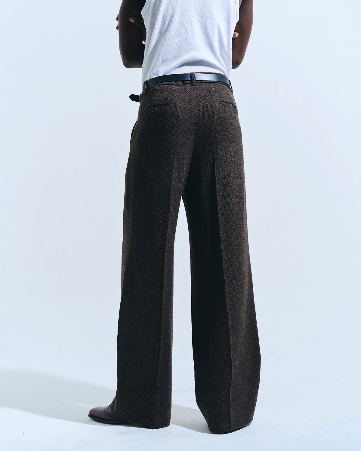 SEMI WIDE TWEED SLACKS
