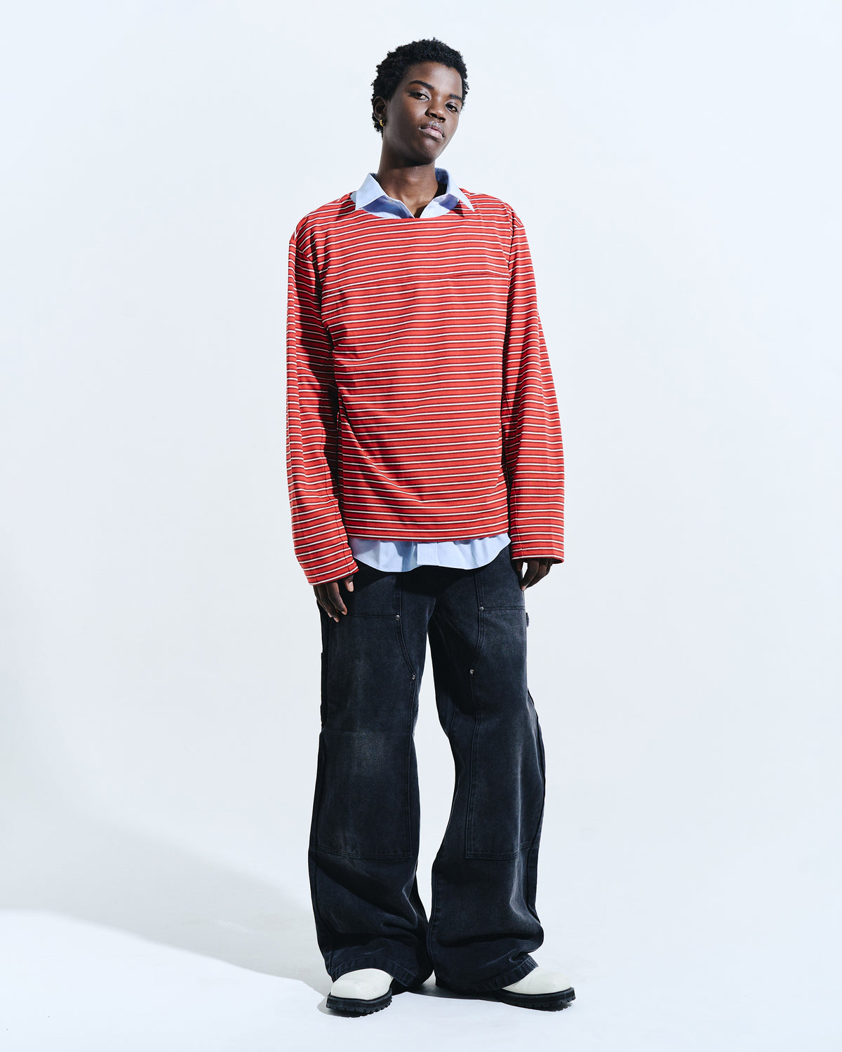 FADED DOUBLE KNEE PAINTER PANTS