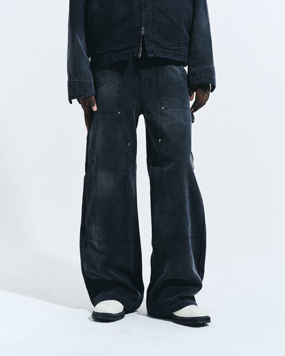 FADED DOUBLE KNEE PAINTER PANTS