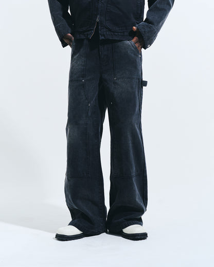 FADED DOUBLE KNEE PAINTER PANTS