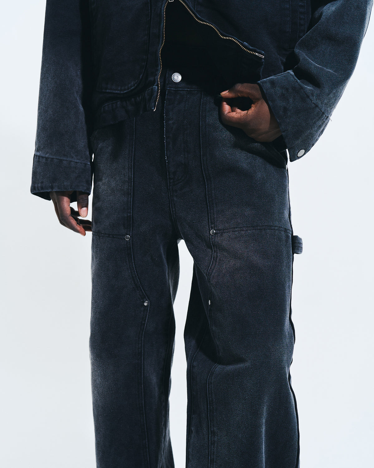 FADED DOUBLE KNEE PAINTER PANTS