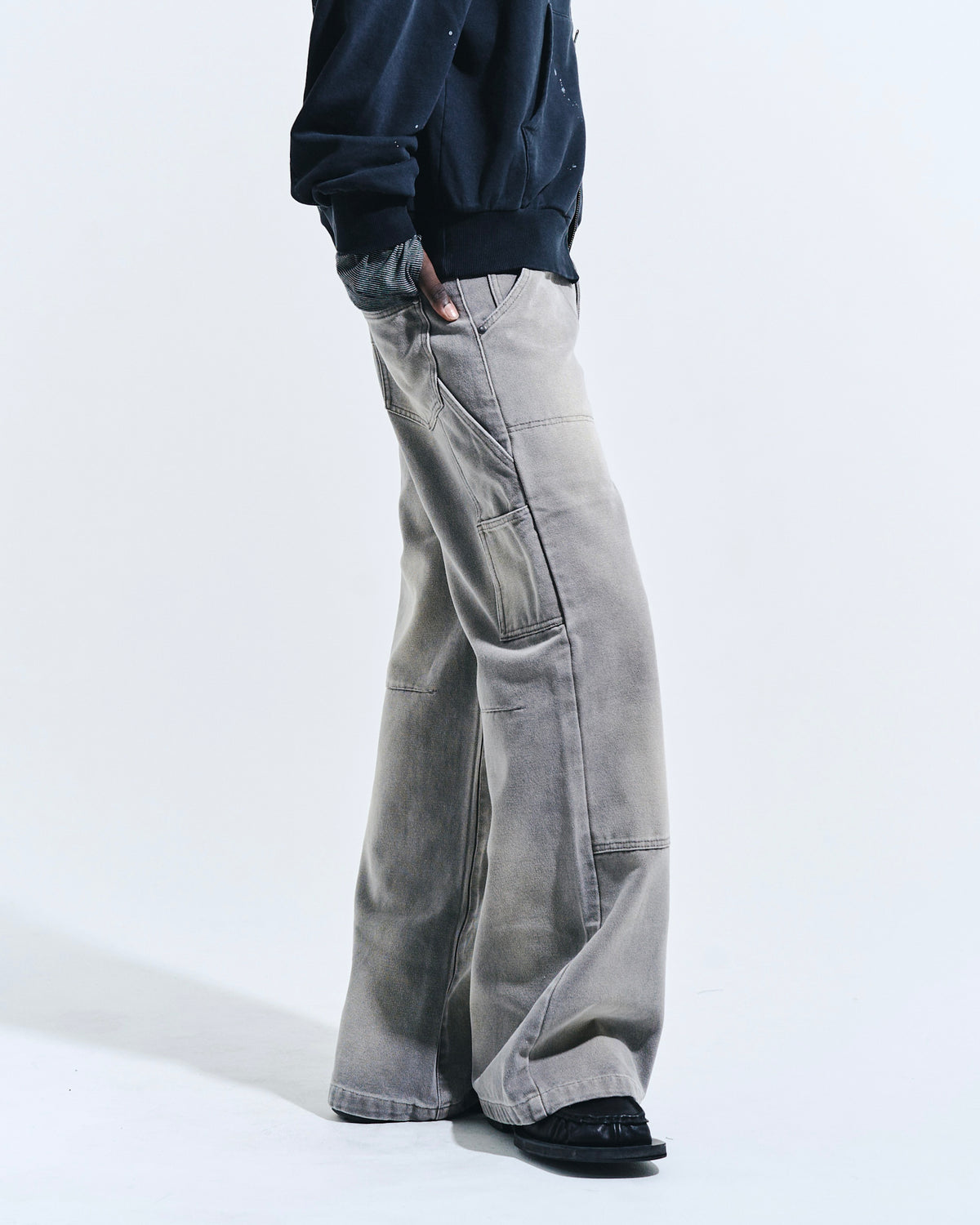 FADED DOUBLE KNEE PAINTER PANTS