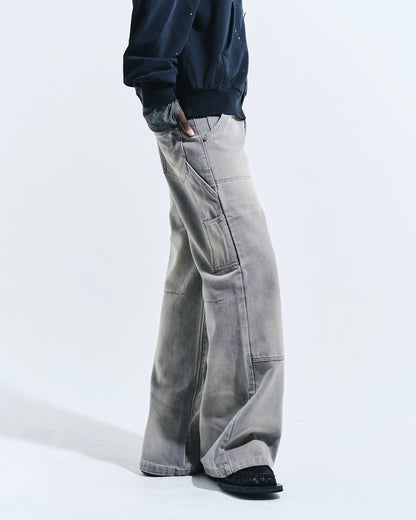FADED DOUBLE KNEE PAINTER PANTS