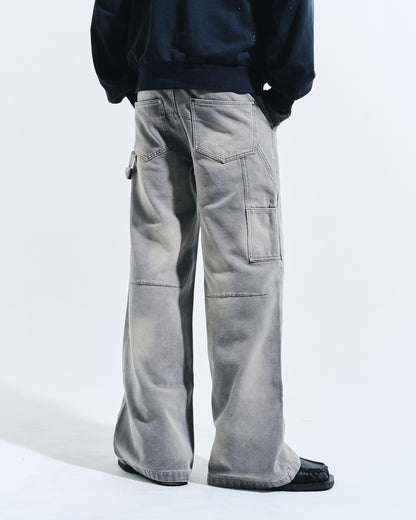 FADED DOUBLE KNEE PAINTER PANTS