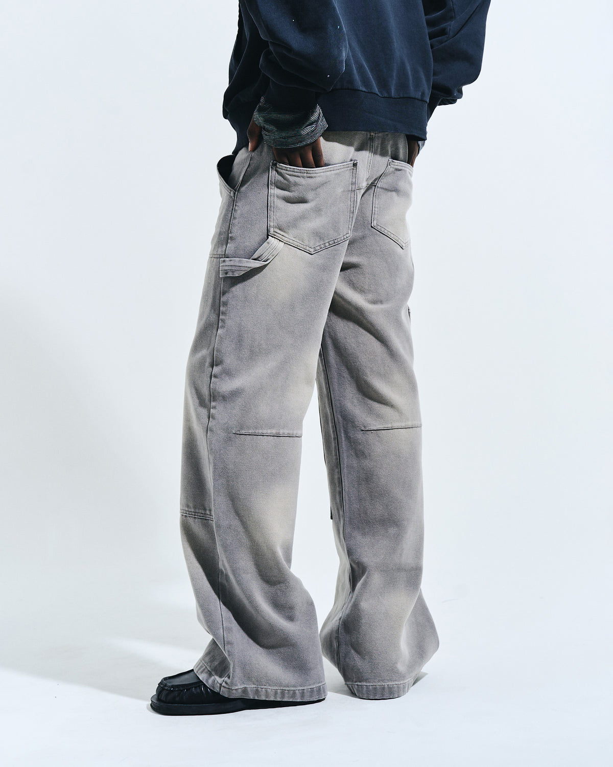 FADED DOUBLE KNEE PAINTER PANTS