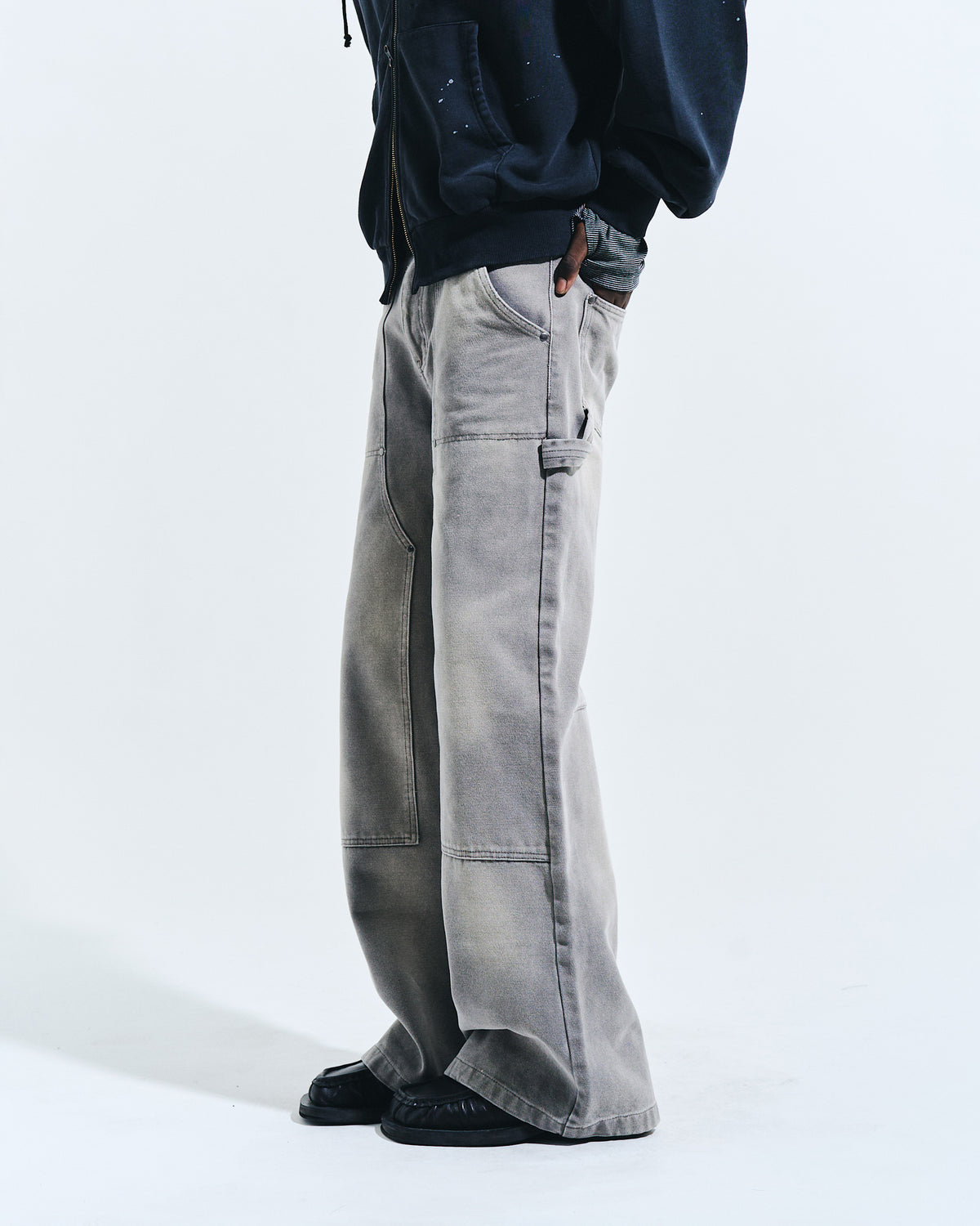 FADED DOUBLE KNEE PAINTER PANTS