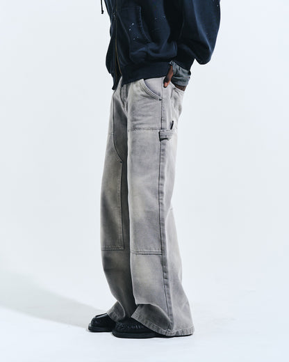 FADED DOUBLE KNEE PAINTER PANTS