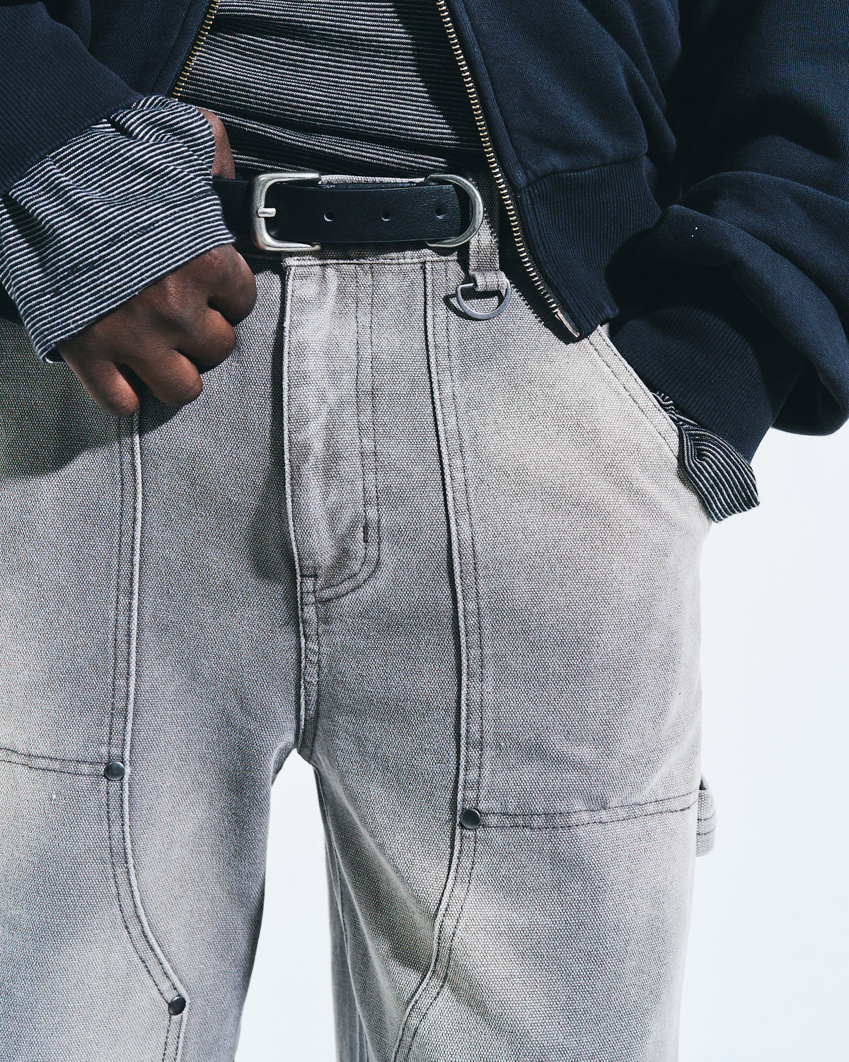 FADED DOUBLE KNEE PAINTER PANTS
