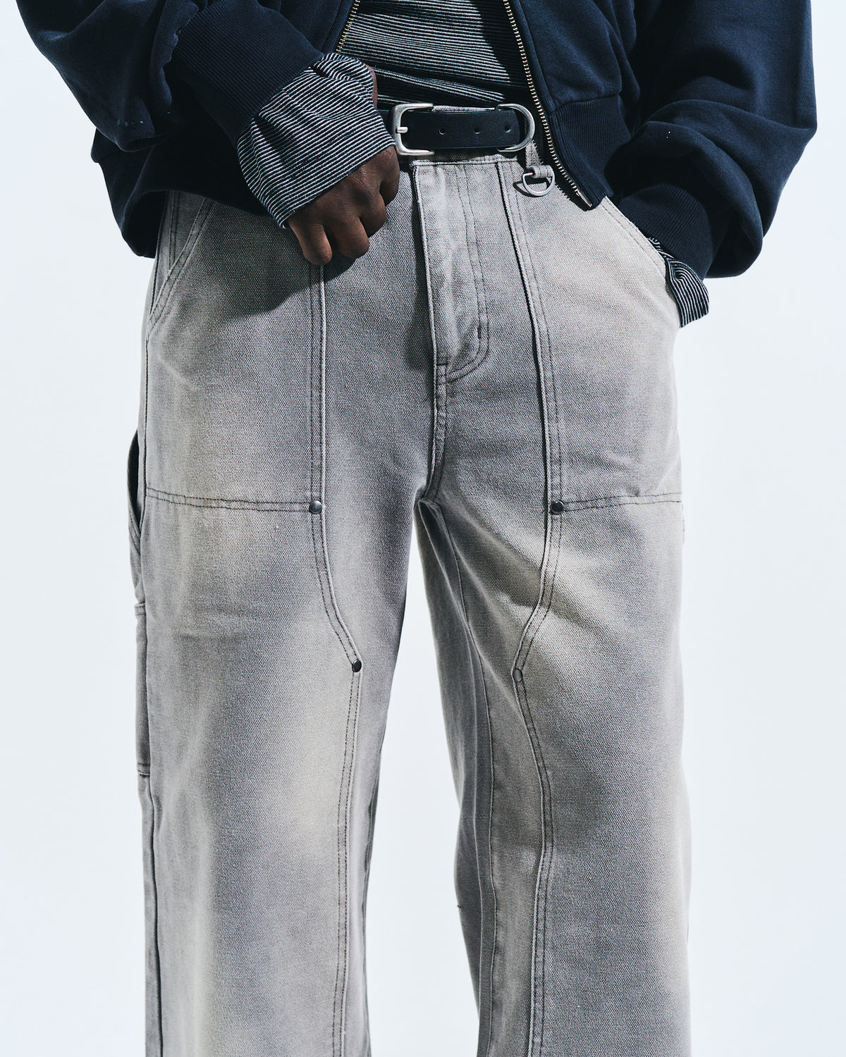 FADED DOUBLE KNEE PAINTER PANTS