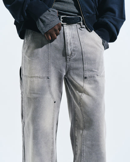 FADED DOUBLE KNEE PAINTER PANTS