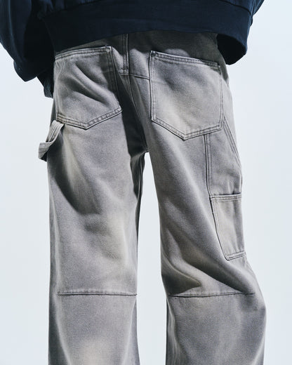 FADED DOUBLE KNEE PAINTER PANTS