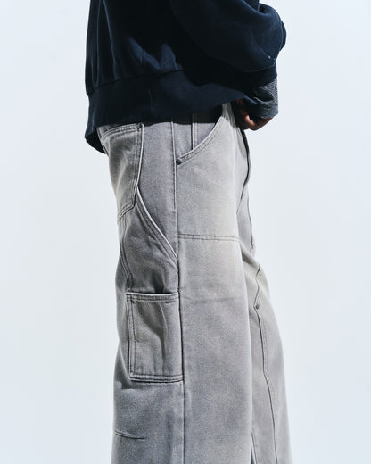FADED DOUBLE KNEE PAINTER PANTS