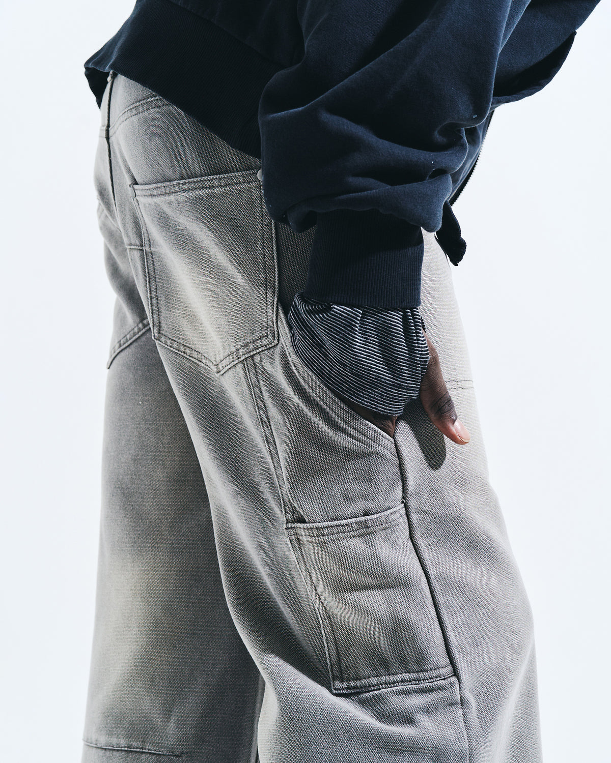 FADED DOUBLE KNEE PAINTER PANTS