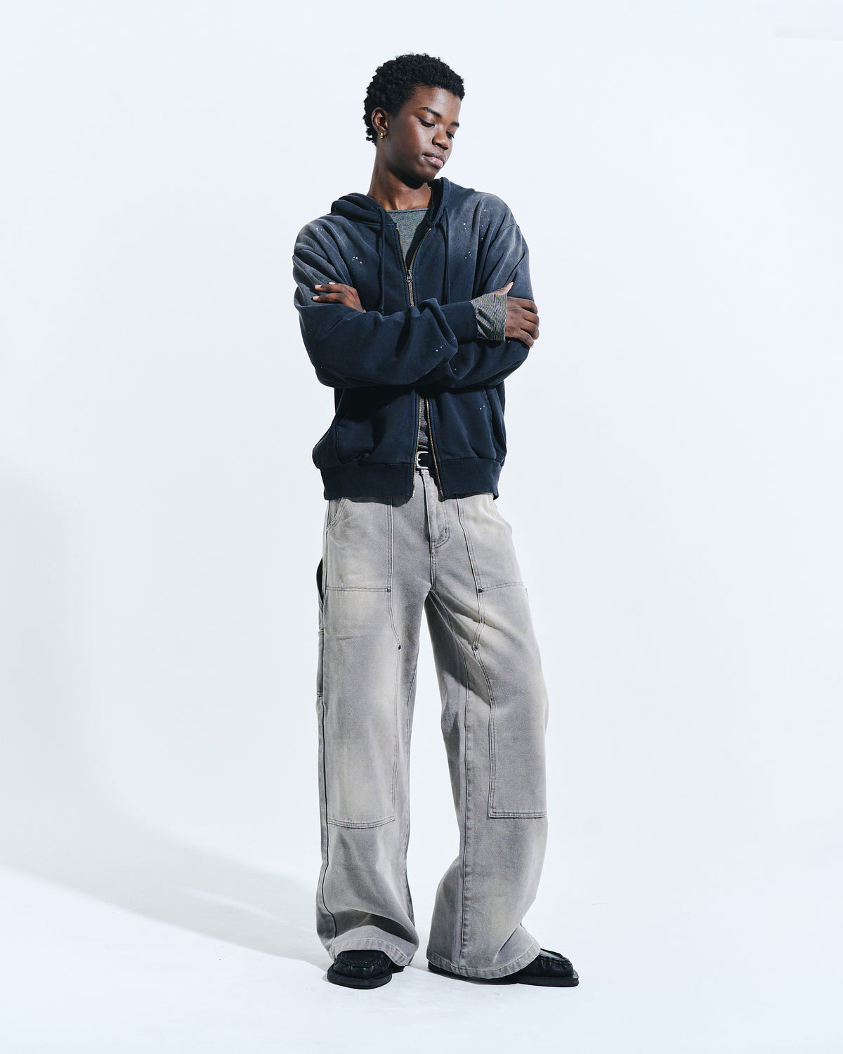 FADED DOUBLE KNEE PAINTER PANTS