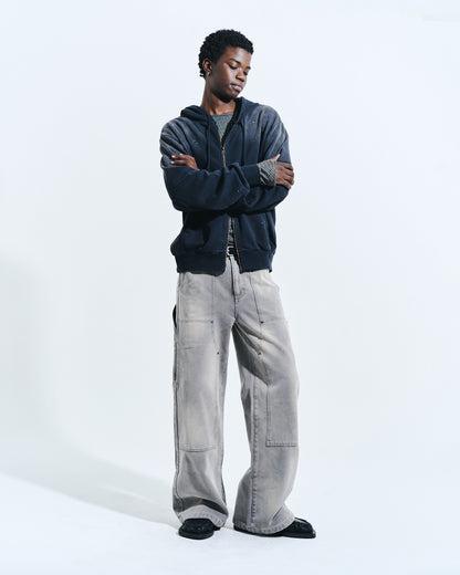 FADED DOUBLE KNEE PAINTER PANTS