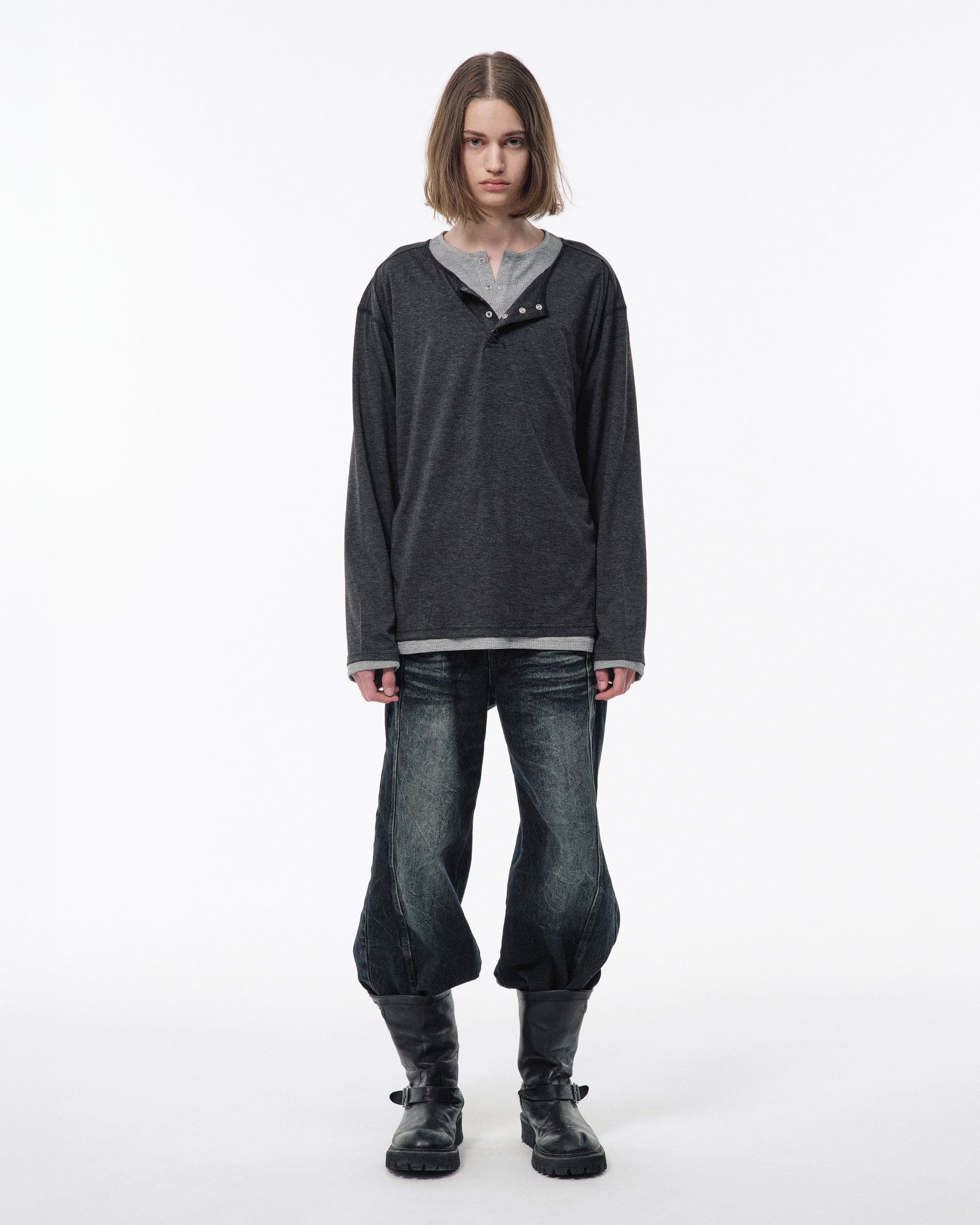 2PIECE PACK HENELY-NECK L/S TEE – CAMPHOR WOOD - OFFICIAL ONLINE