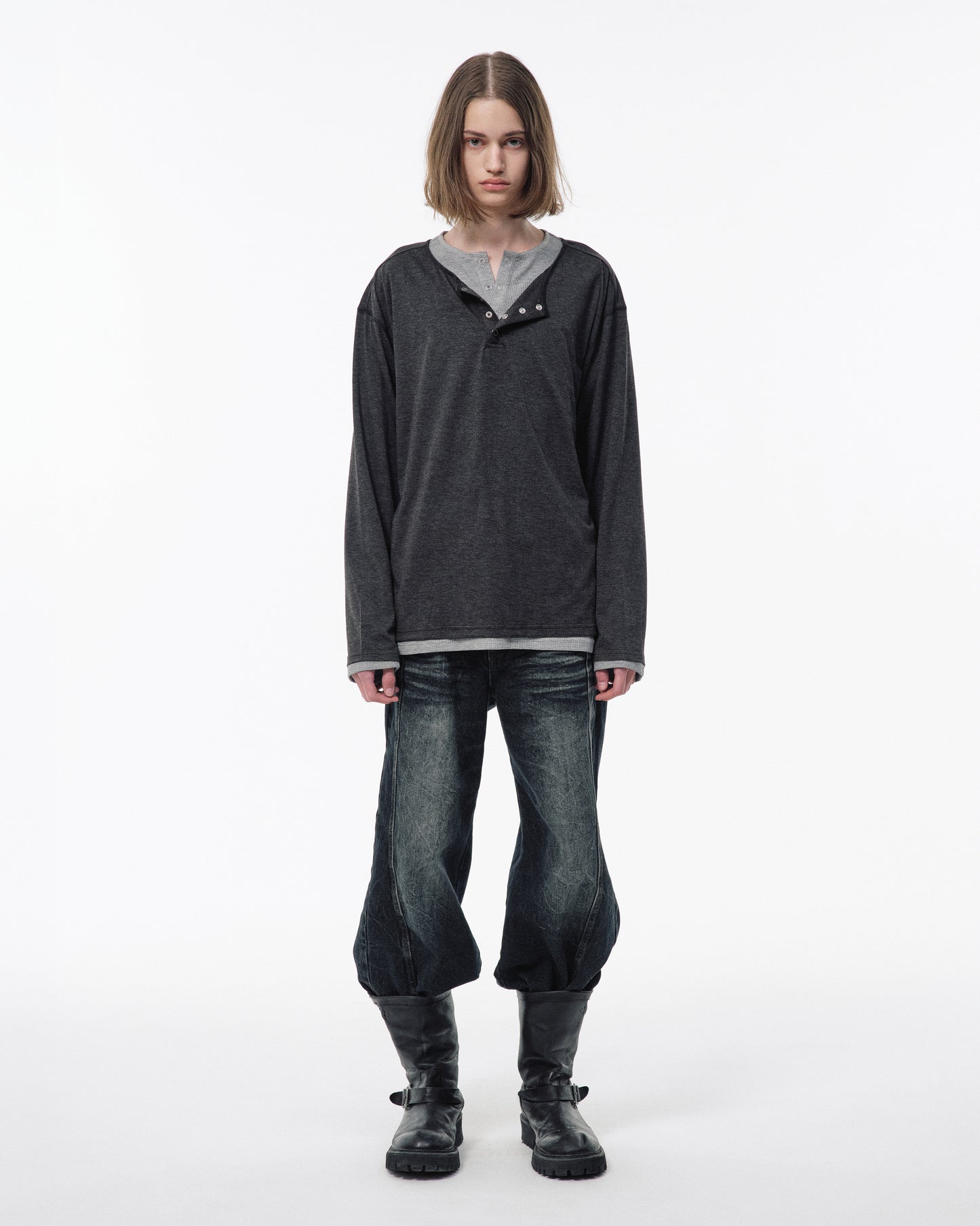 2PIECE PACK HENELY-NECK L/S TEE
