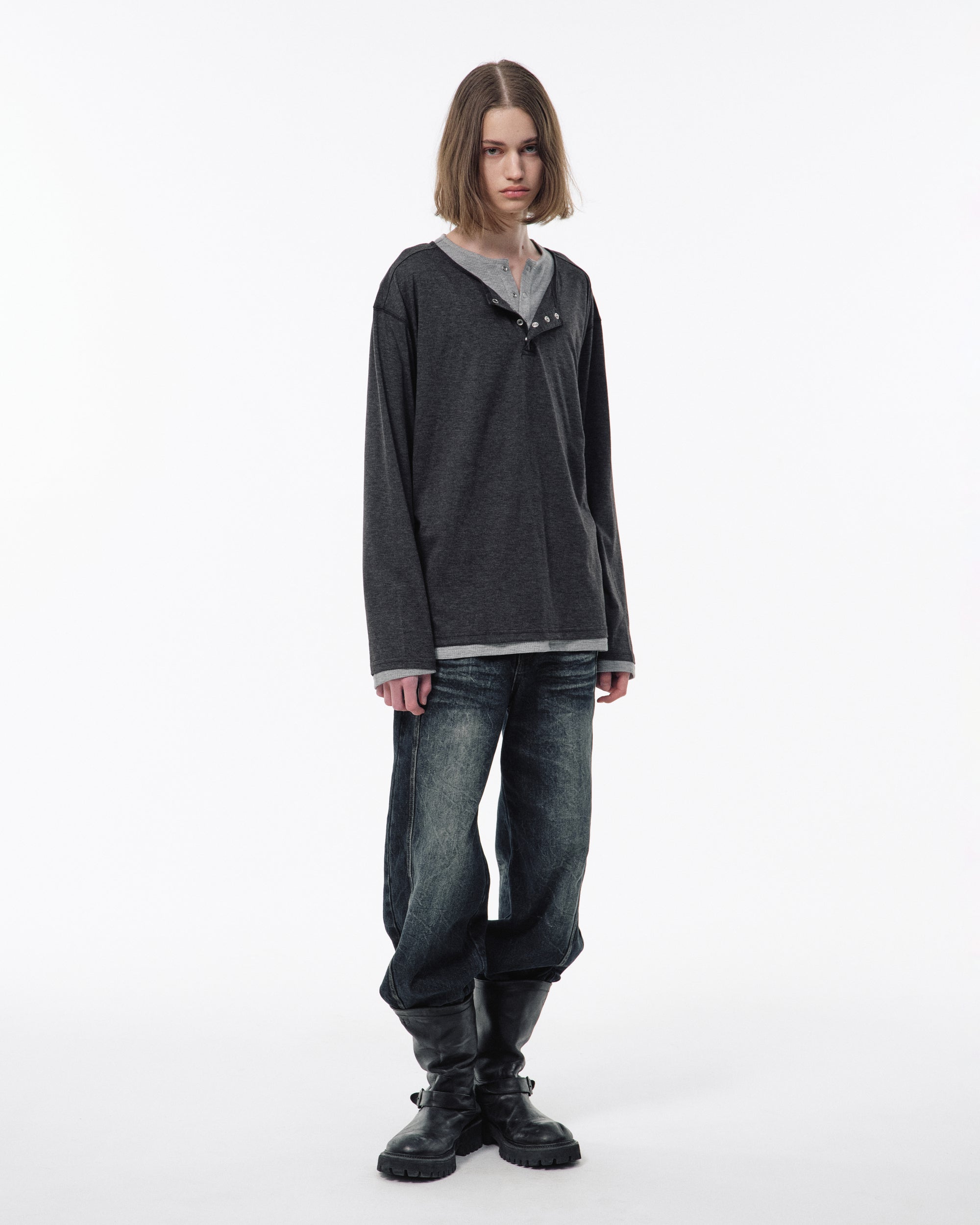 2PIECE PACK HENELY-NECK L/S TEE – CAMPHOR WOOD - OFFICIAL ONLINE
