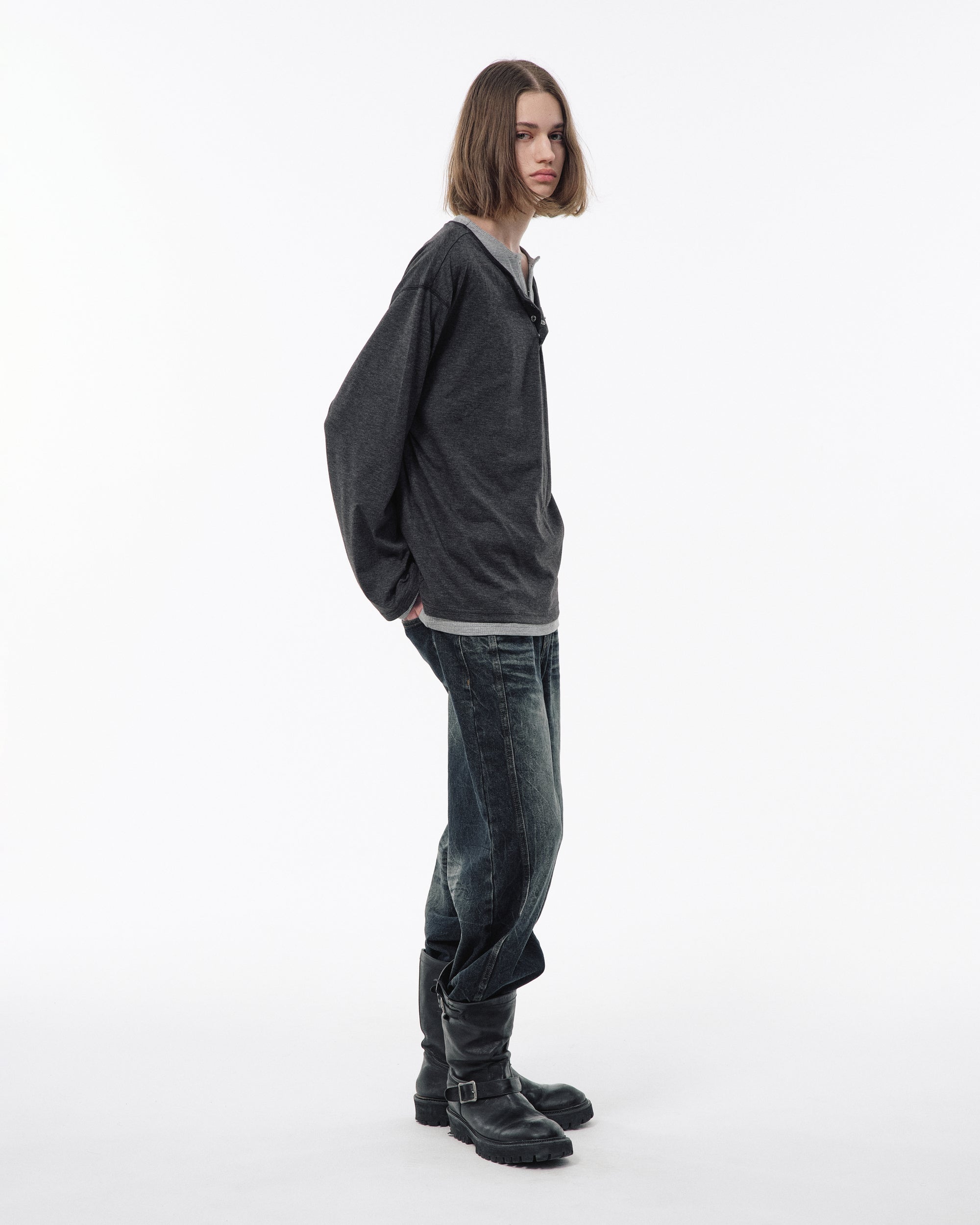 2PIECE PACK HENELY-NECK L/S TEE – CAMPHOR WOOD - OFFICIAL ONLINE