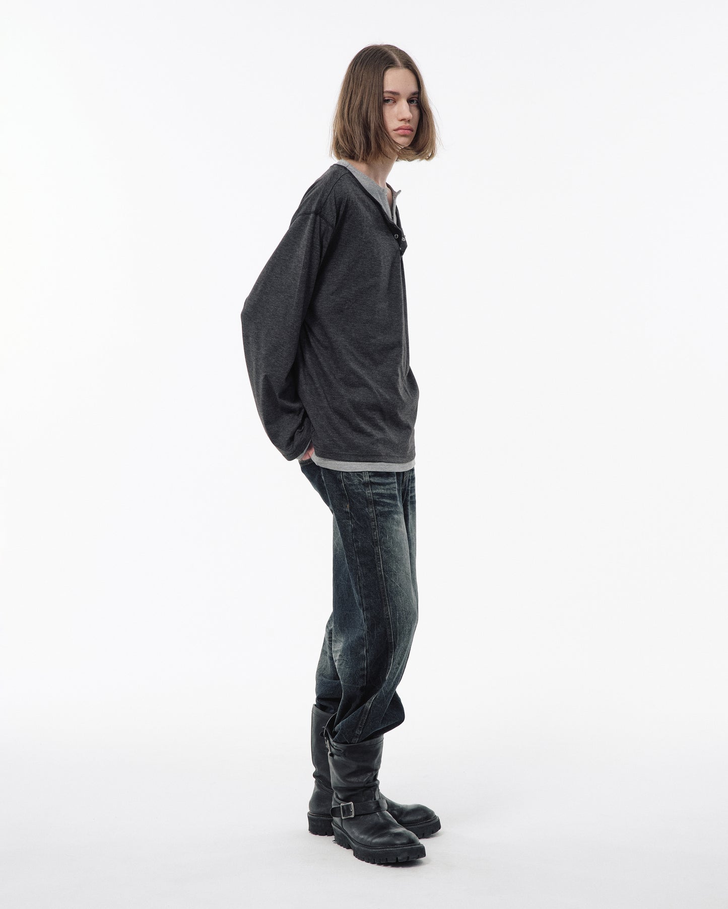 2PIECE PACK HENELY-NECK L/S TEE