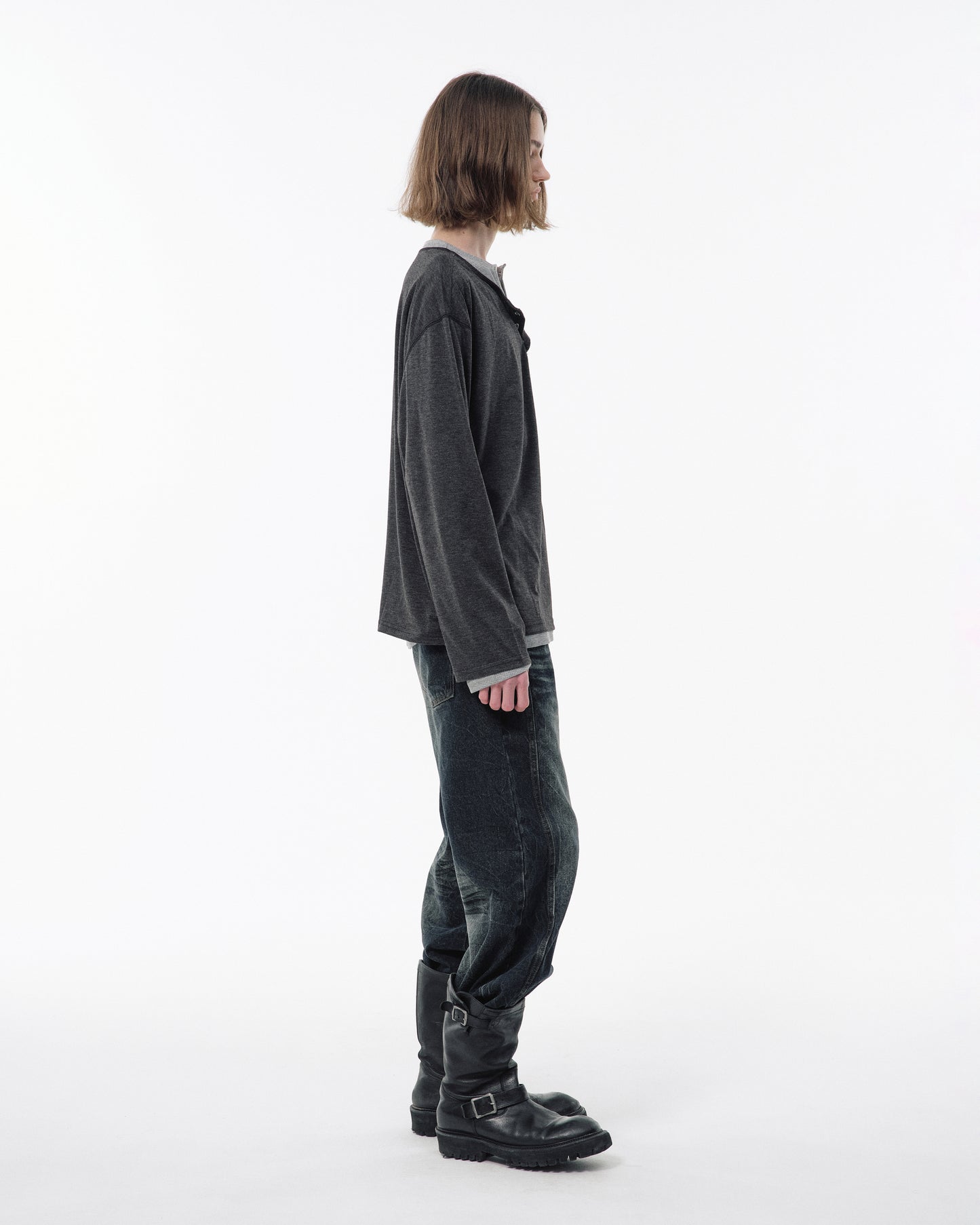 2PIECE PACK HENELY-NECK L/S TEE
