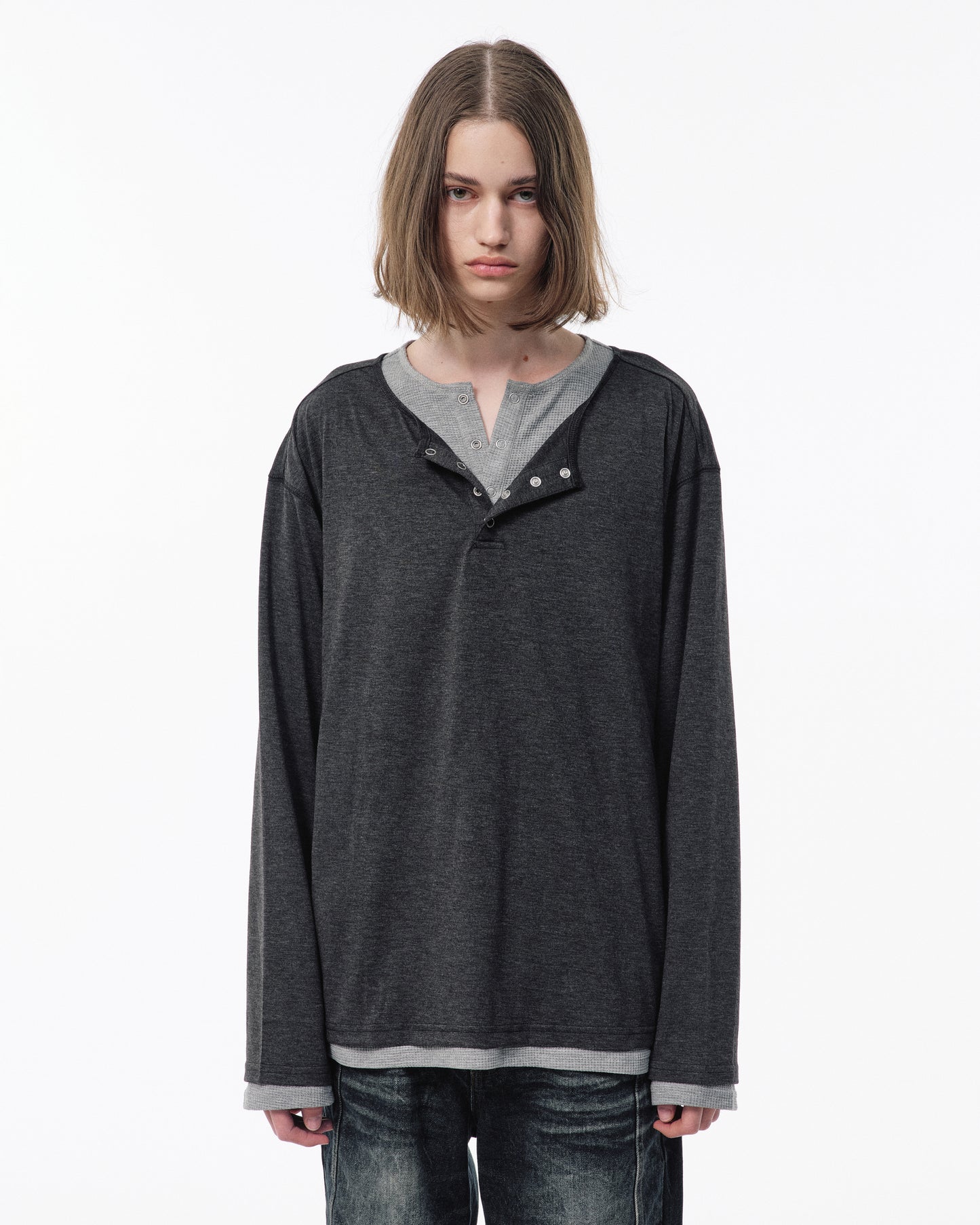2PIECE PACK HENELY-NECK L/S TEE