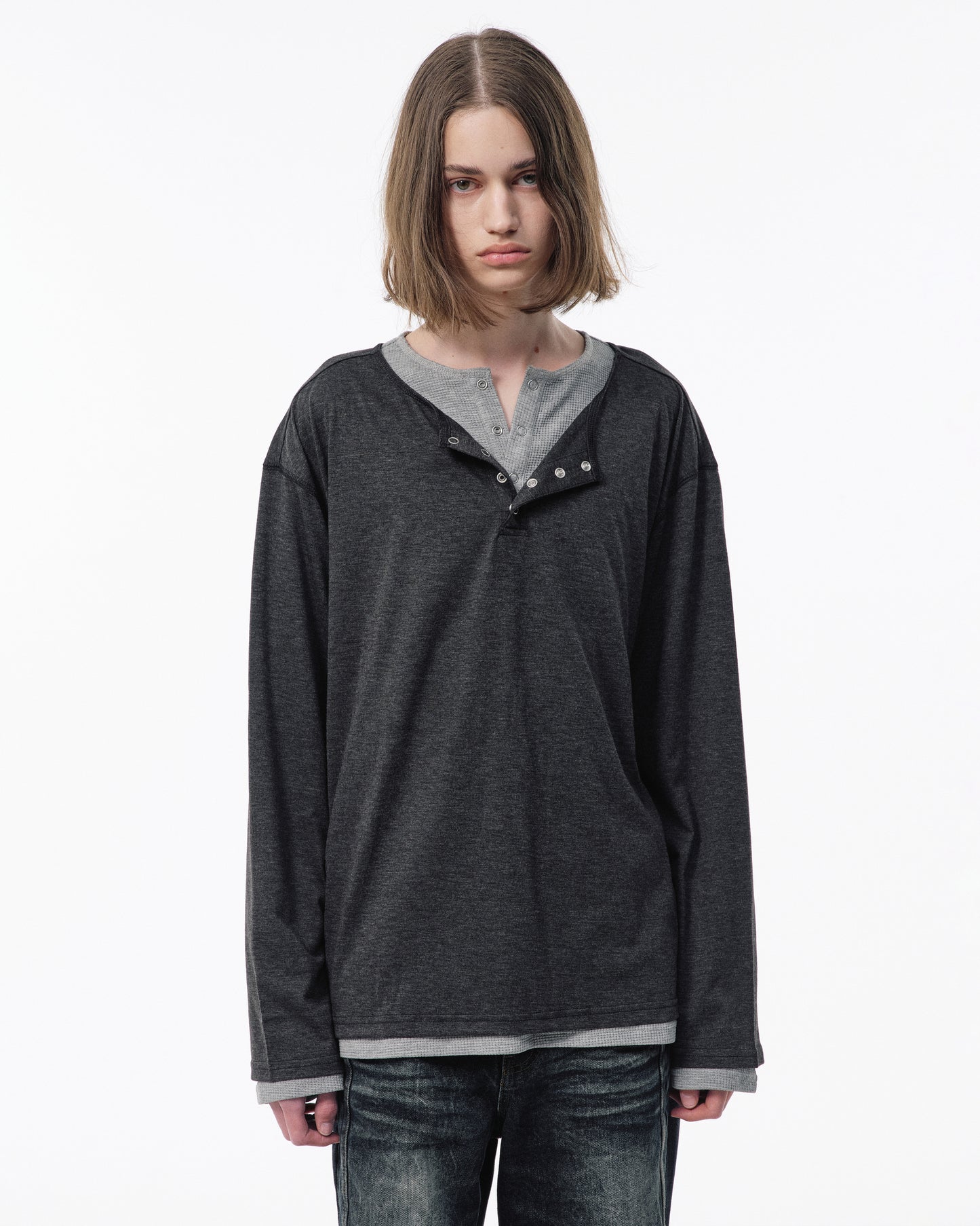 2PIECE PACK HENELY-NECK L/S TEE