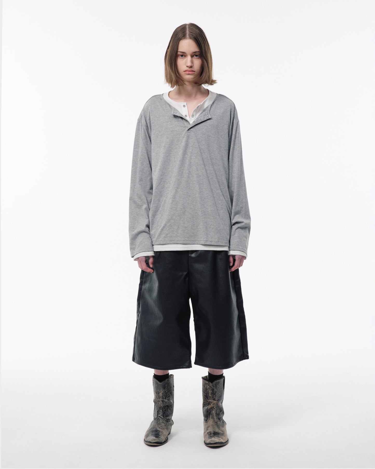 2PIECE PACK HENELY-NECK L/S TEE