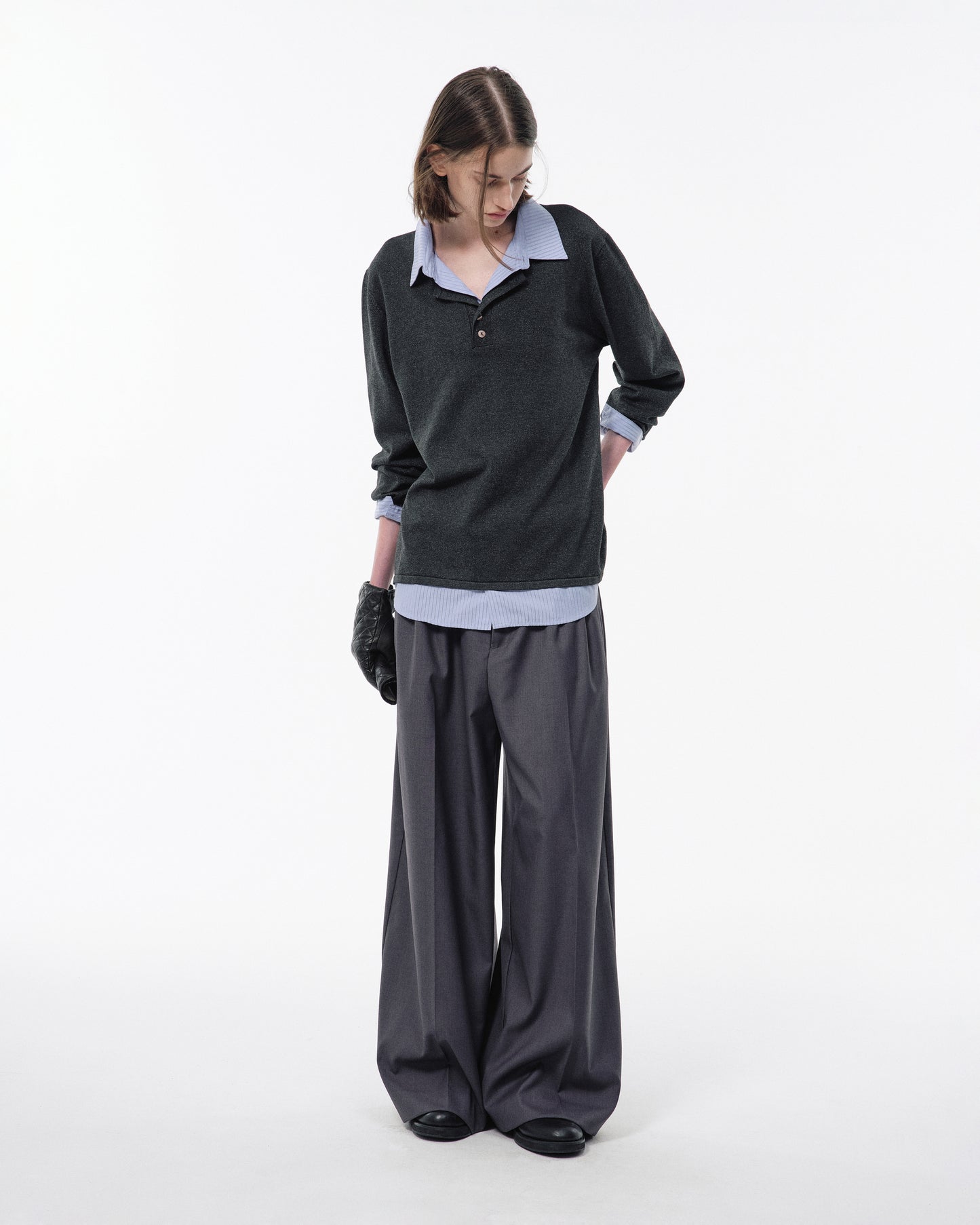 3 TUCK WIDE BAGGY SLACKS