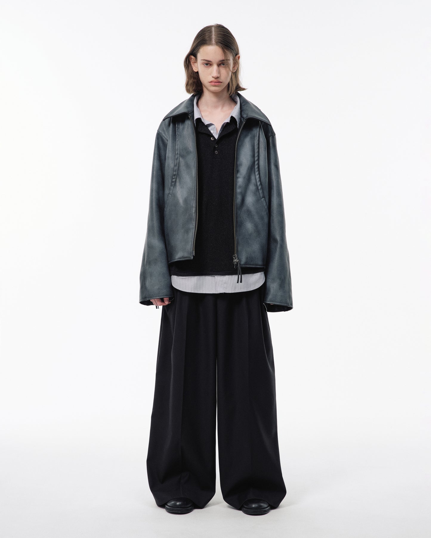 3 TUCK WIDE BAGGY SLACKS