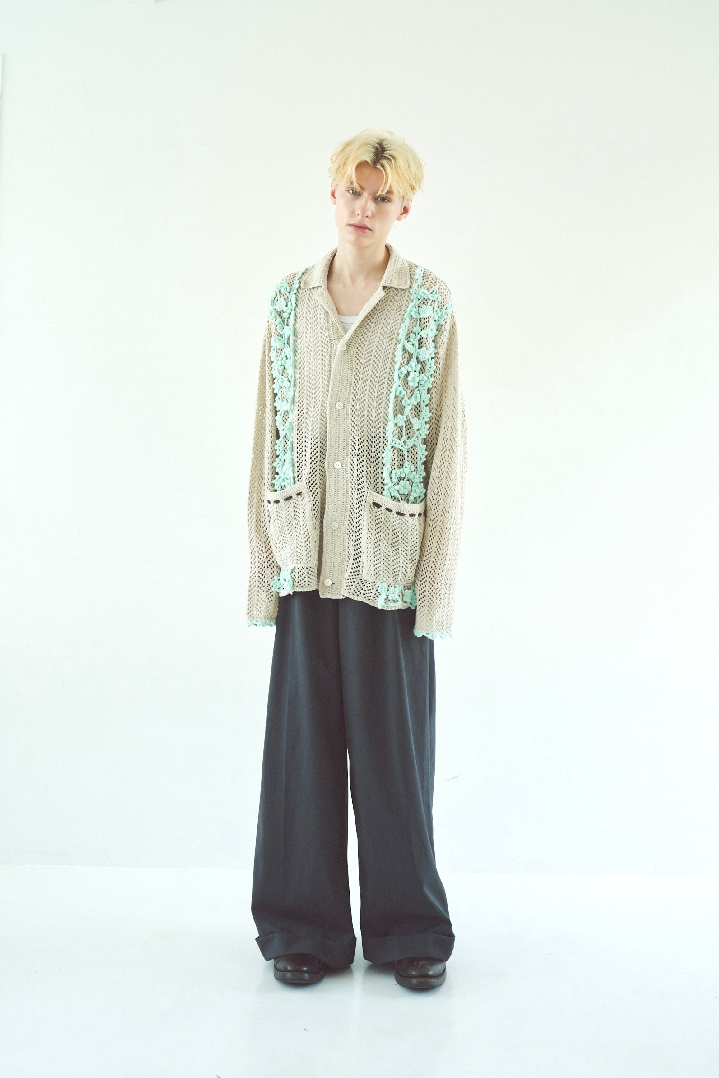 hand knit flower line Cuba shirt cardigan – CAMPHOR WOOD