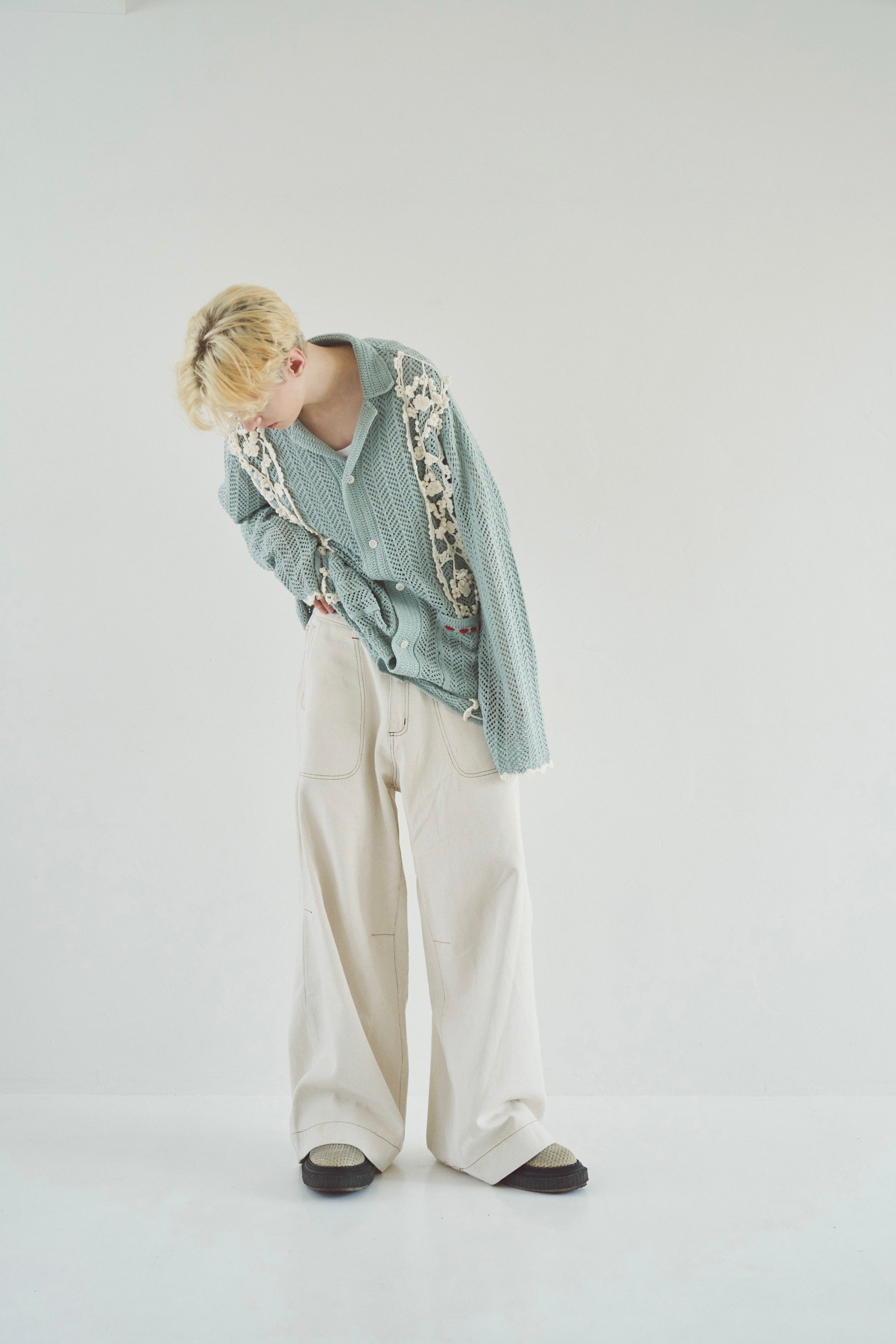hand knit flower line Cuba shirt cardigan – CAMPHOR WOOD