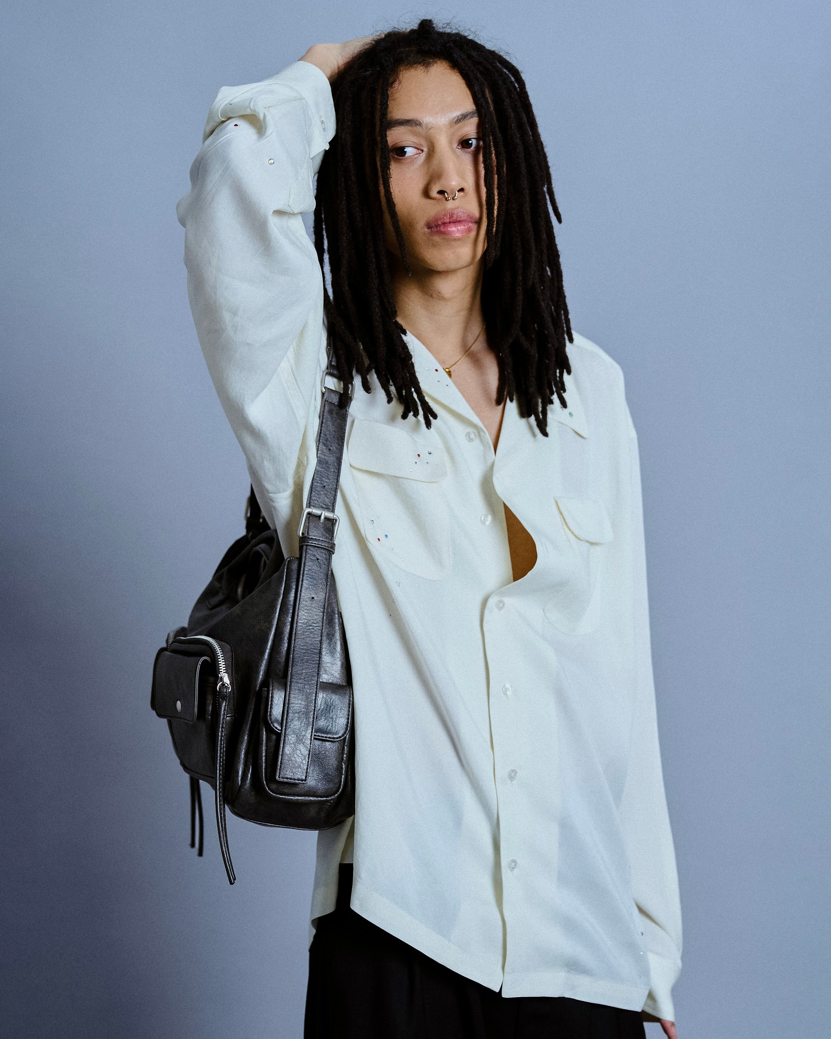 faux leather multi pocket shoulder bag (発送予定：2025年8月