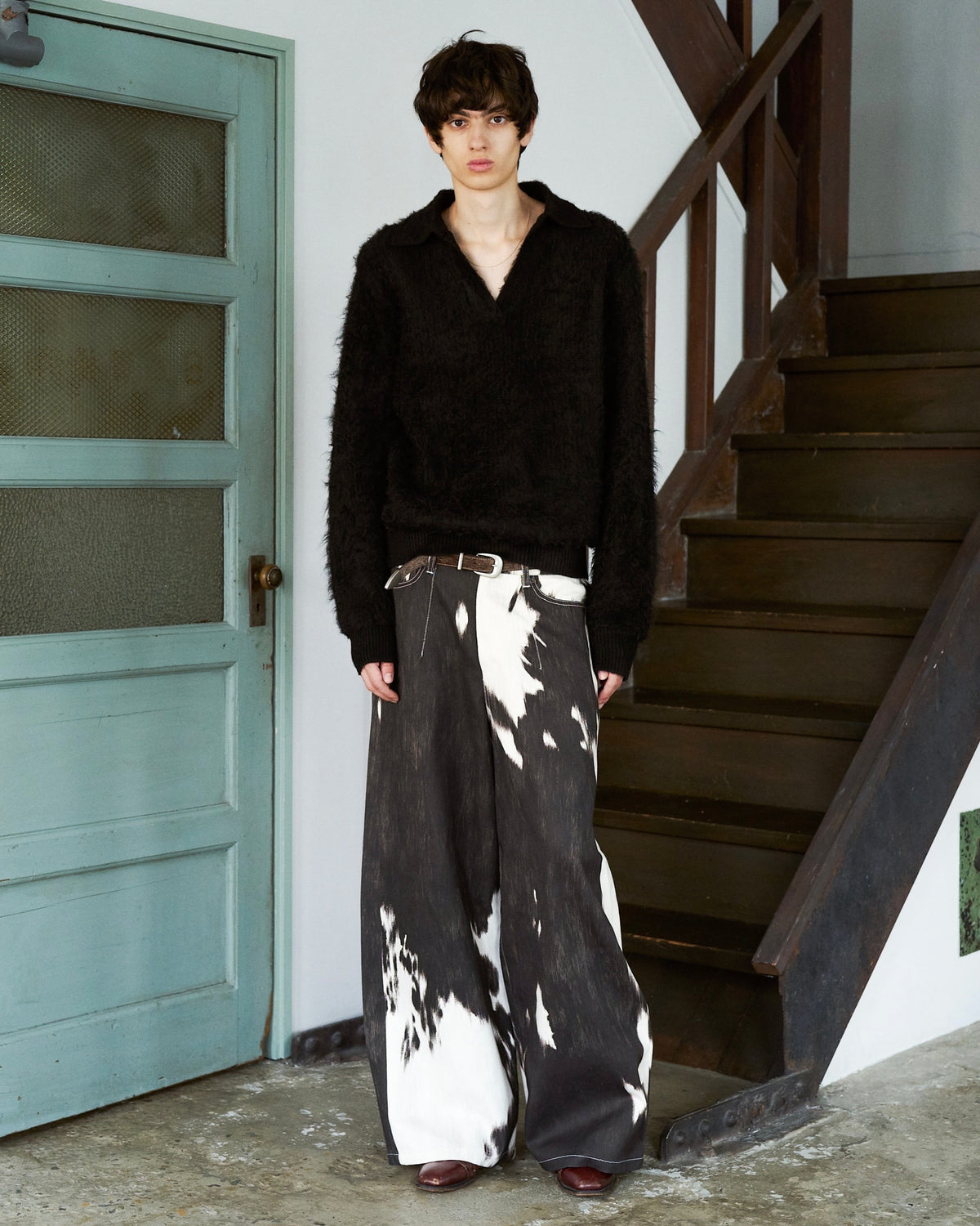 MOHAIR TOUCH SUPER SHAGGY SKIPPER KNIT SHIRT