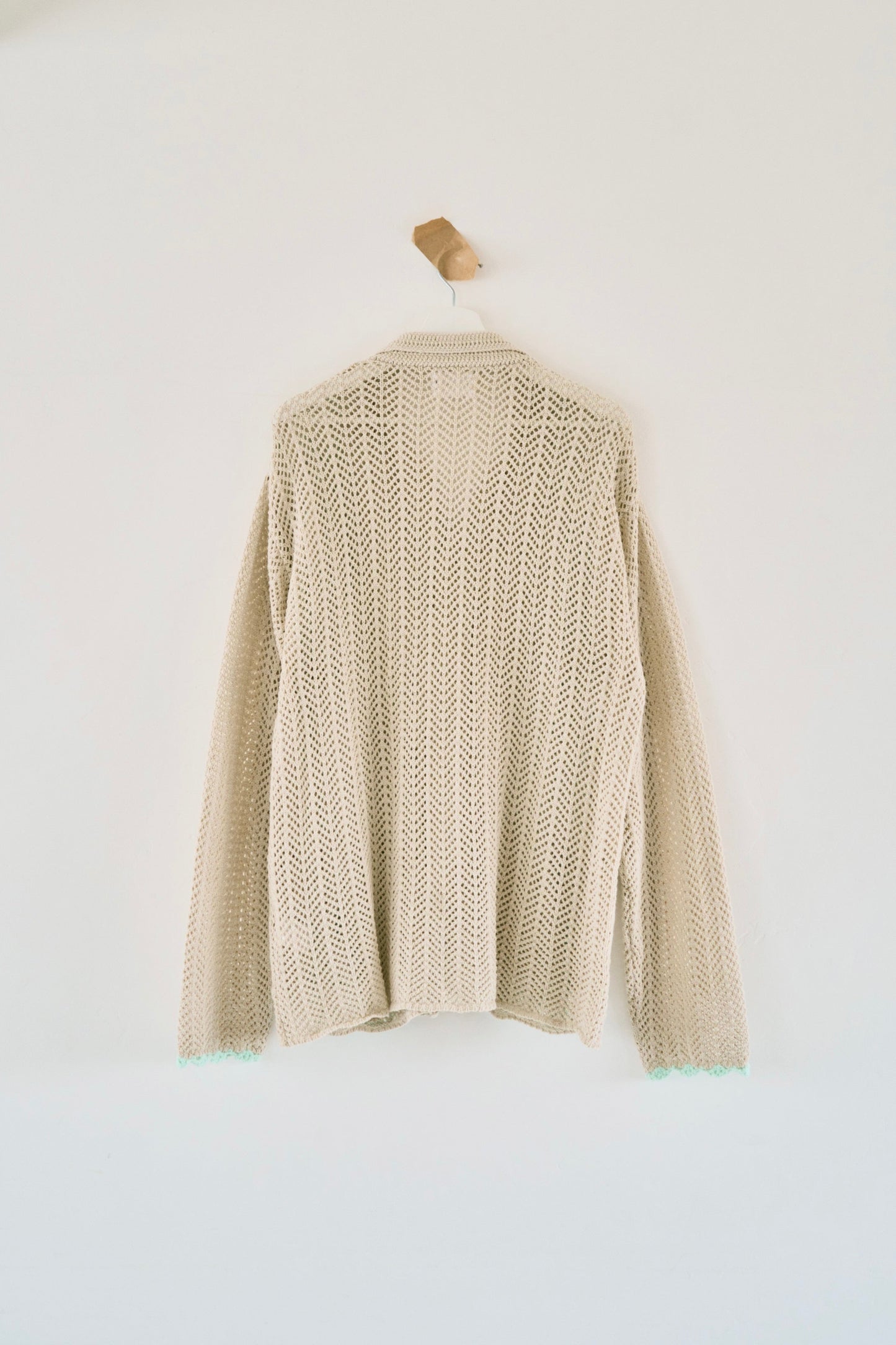 hand knit flower line Cuba shirt  cardigan