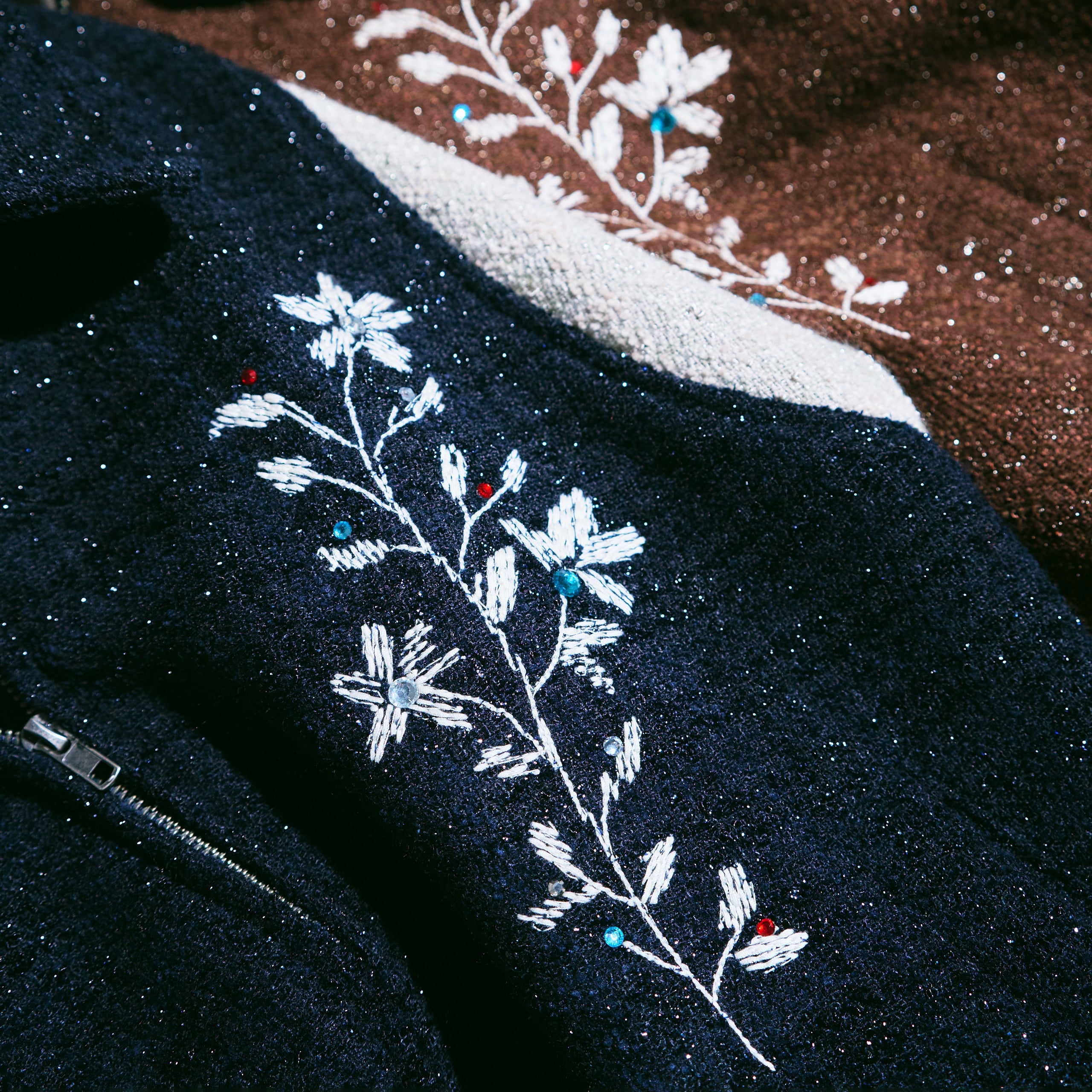 【最終値下げ】 camphor wood 花刺繍ラメツイードスタジアムジャケット flower embroidery lame tweed varsity jacket – CAMPHOR WOOD