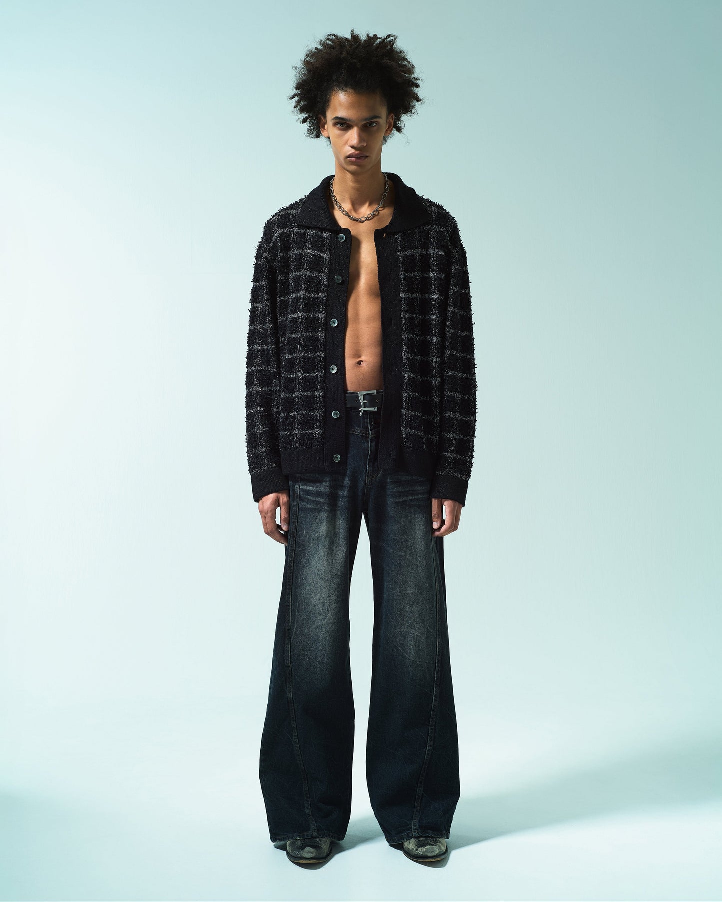 CRUSH FADE SIDE SEEM BOOTS CUT JEANS