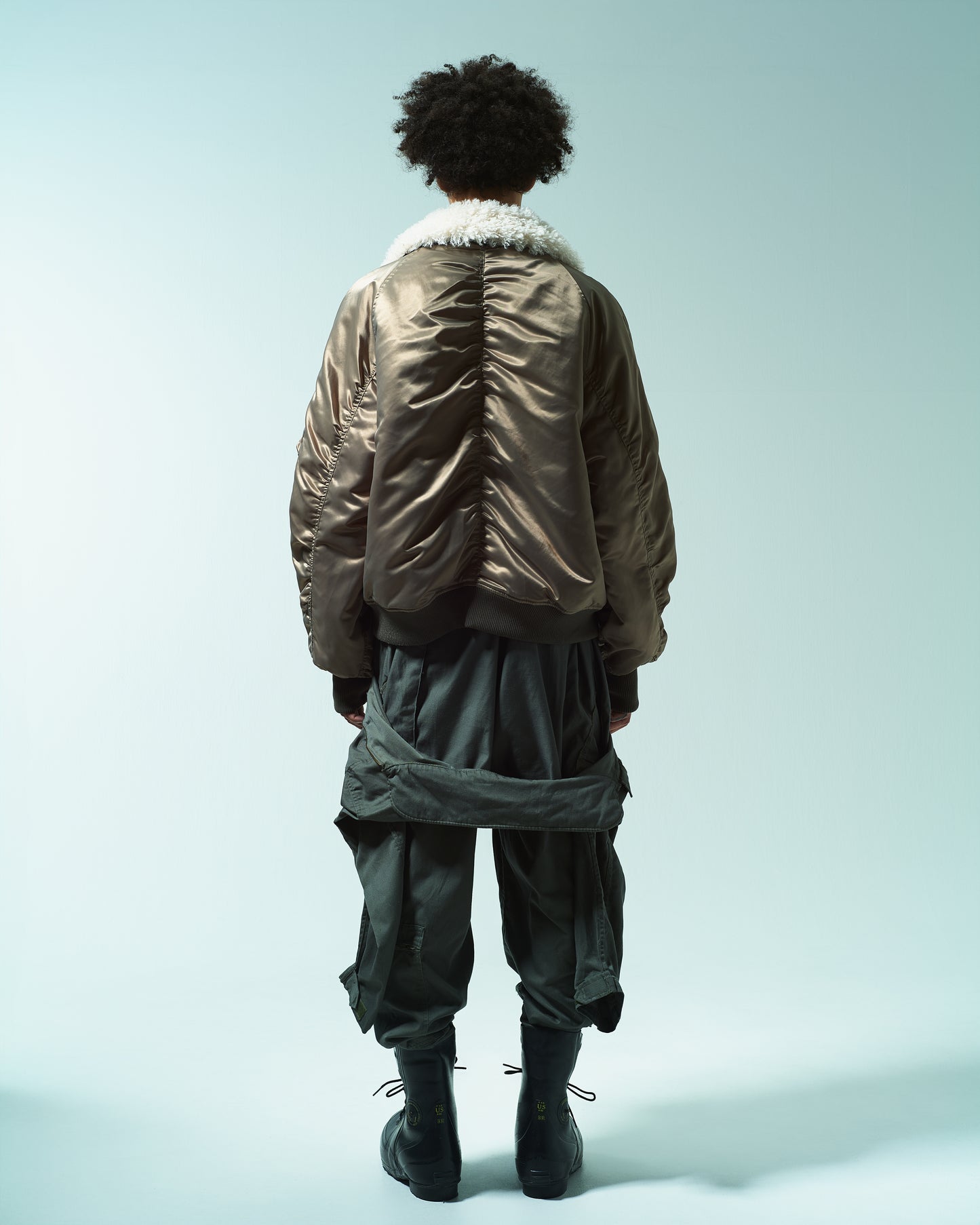 DETACHABLE COLLAR FIREMAN BOMBER JACKET