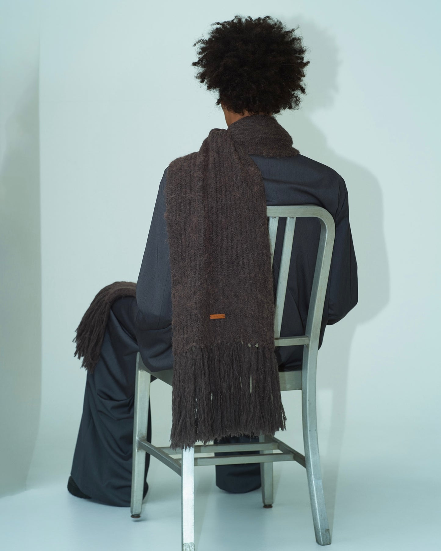 MOHAIR/ALPACA FRINGE LONG MUFFLER