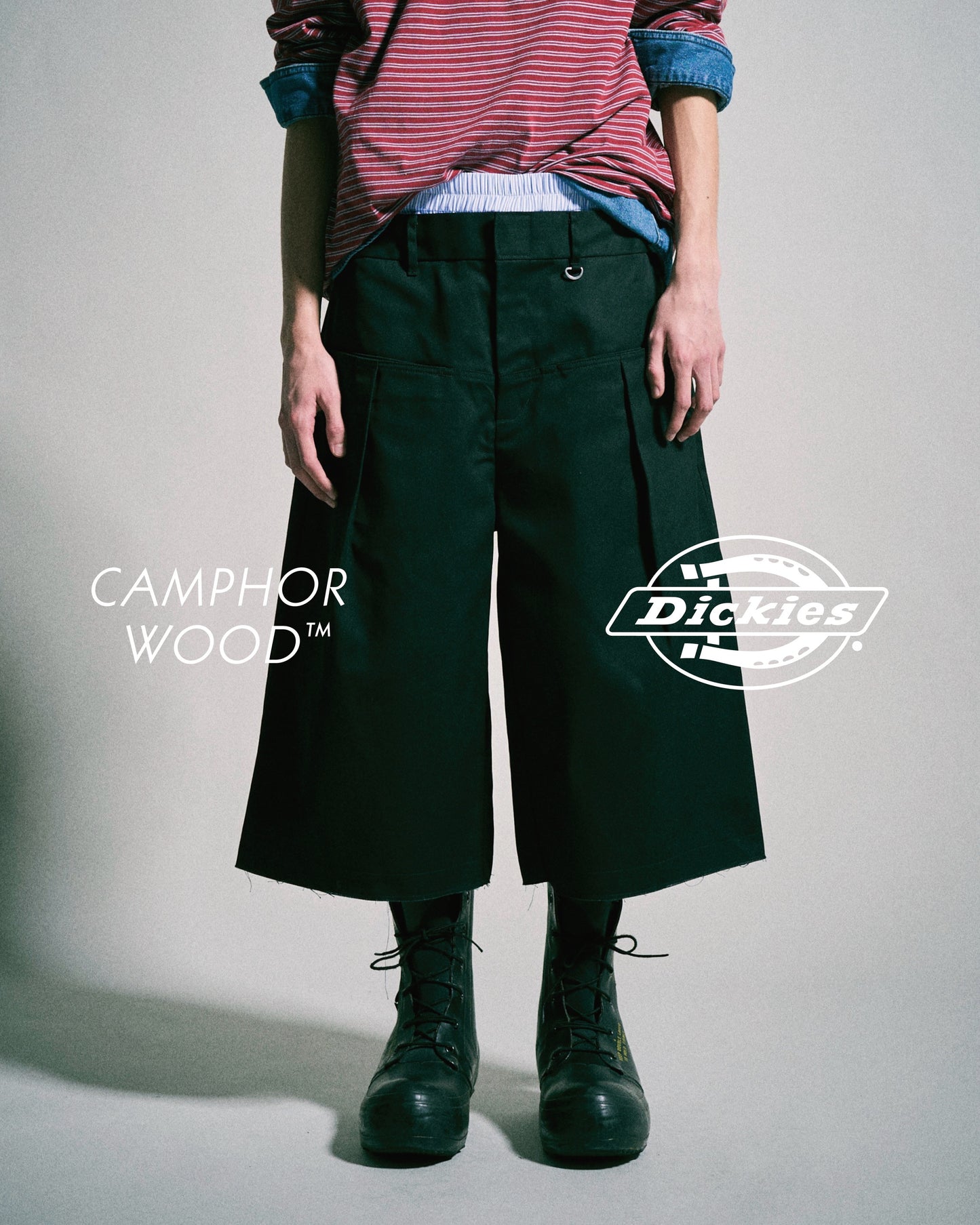 【 Dickies®︎×CAMPHORWOOD 】LAYERED BOXER CUT-OFF WIDE CHINO SHORTS