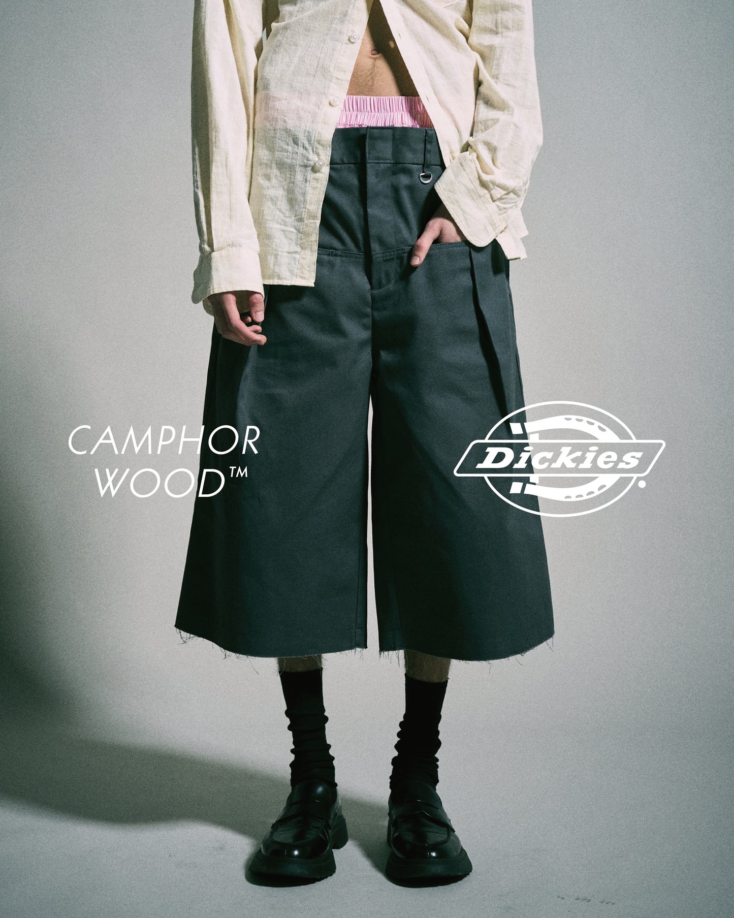【 Dickies®︎×CAMPHORWOOD 】LAYERED BOXER CUT-OFF WIDE CHINO SHORTS