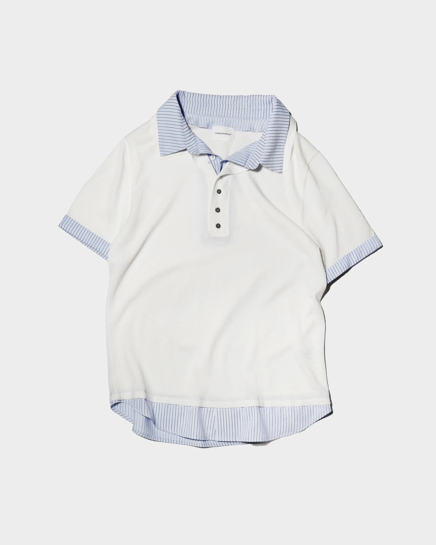 STRIPE SHIRT LAYERED LAME KNIT H/S SHIRTS