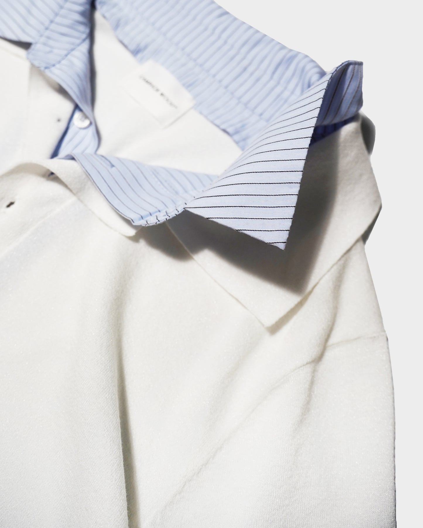 STRIPE SHIRT LAYERED LAME KNIT H/S SHIRTS