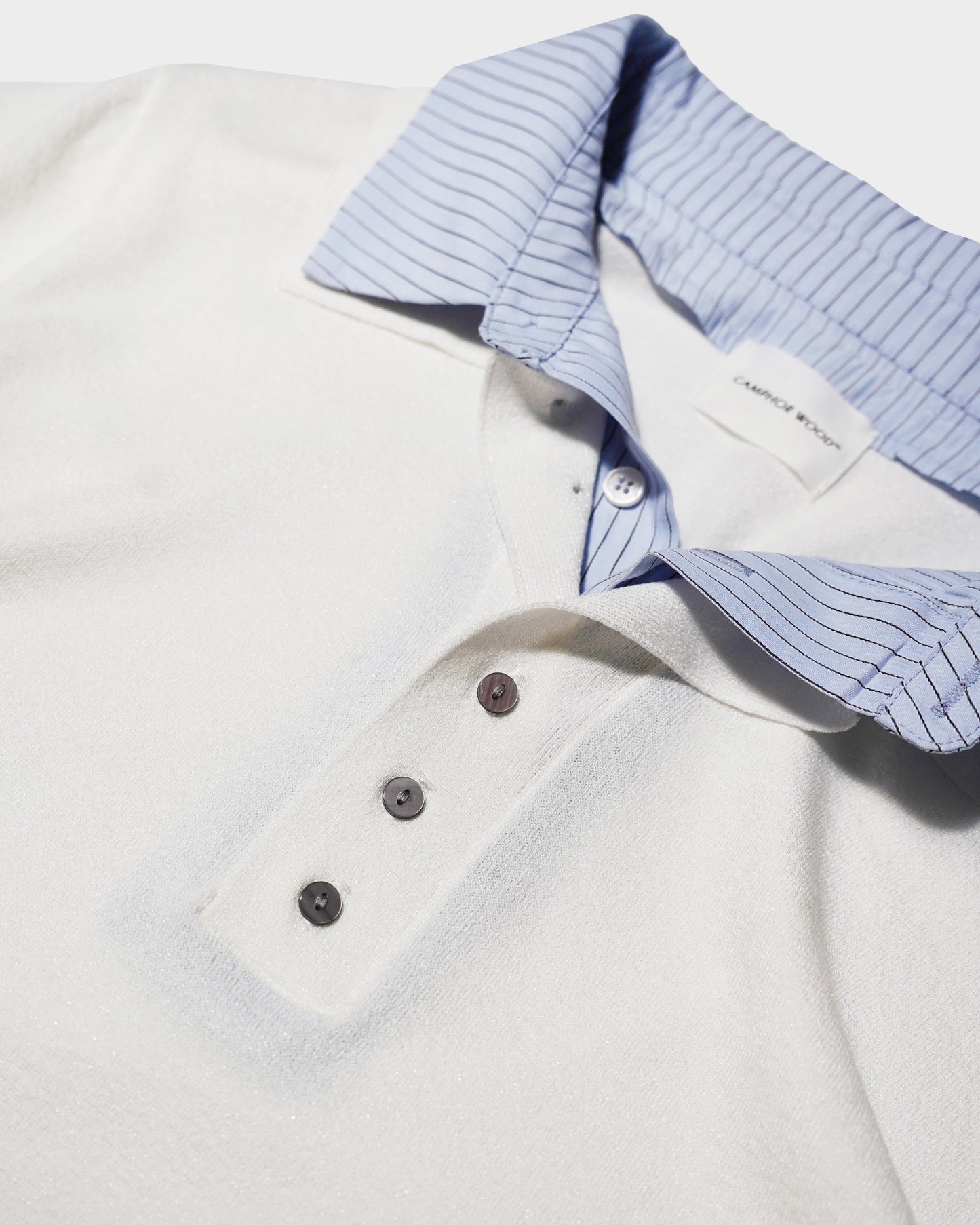 STRIPE SHIRT LAYERED LAME KNIT H/S SHIRTS